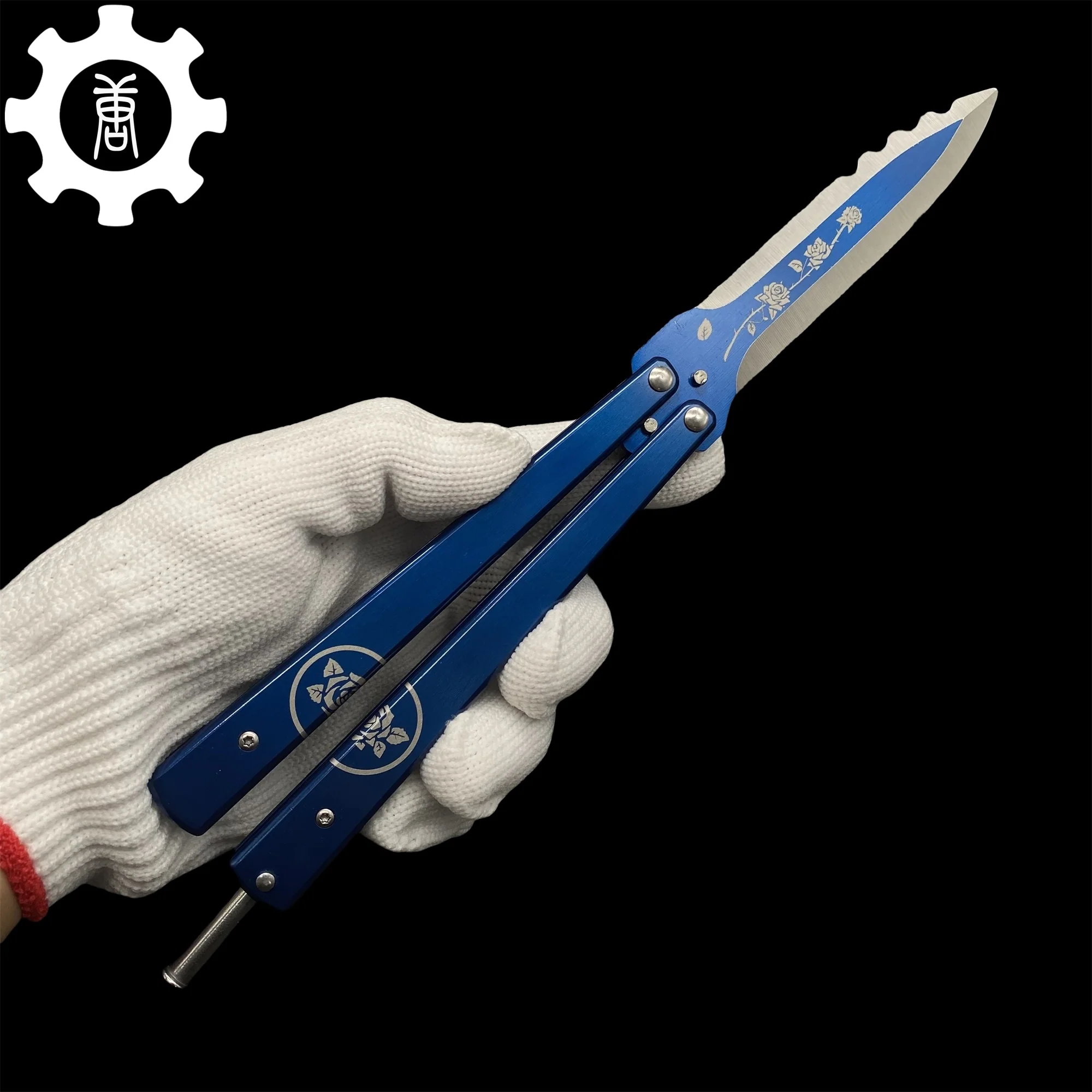 TF2 Black Rose Balisong Black Rose Butterfly Knife Replica IRL