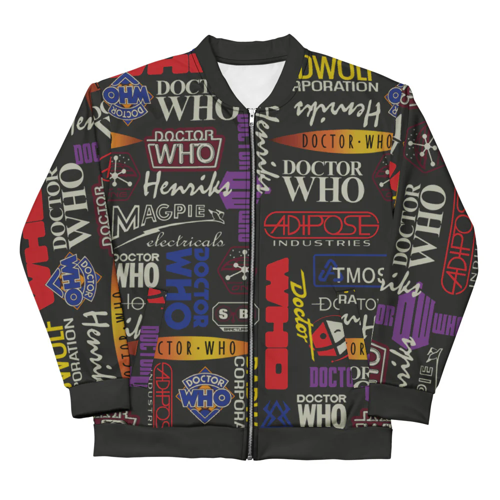Doctor Who Logo Patterned Bomber Jacket