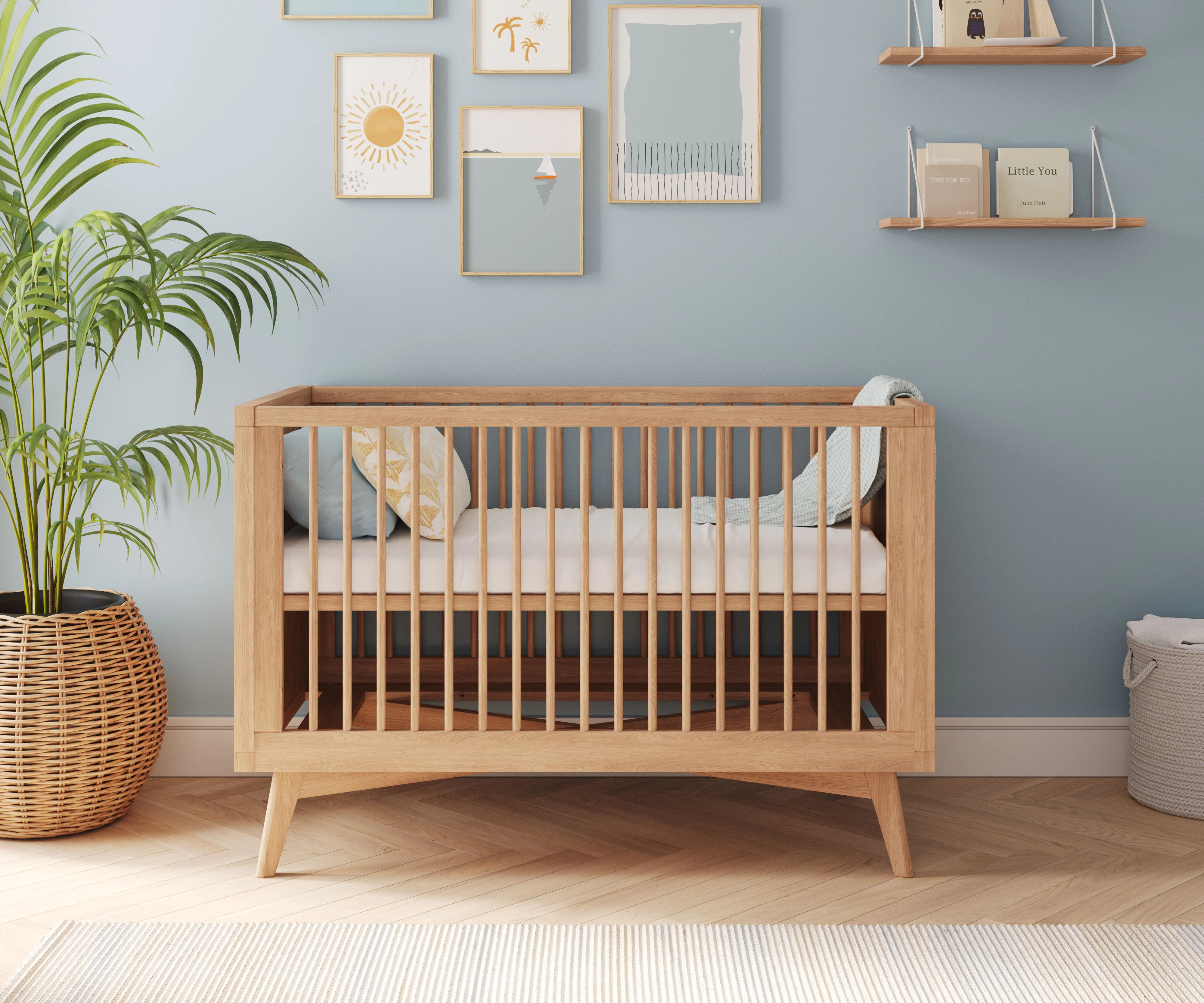 Retro Convertible Crib in Hazelnut
