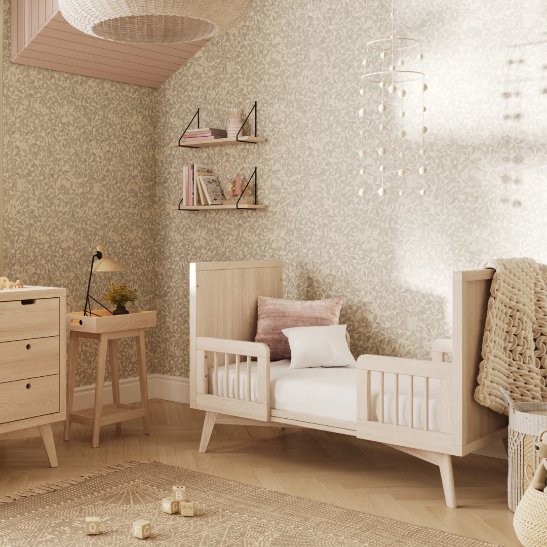 Retro Convertible Crib in Natural Washed