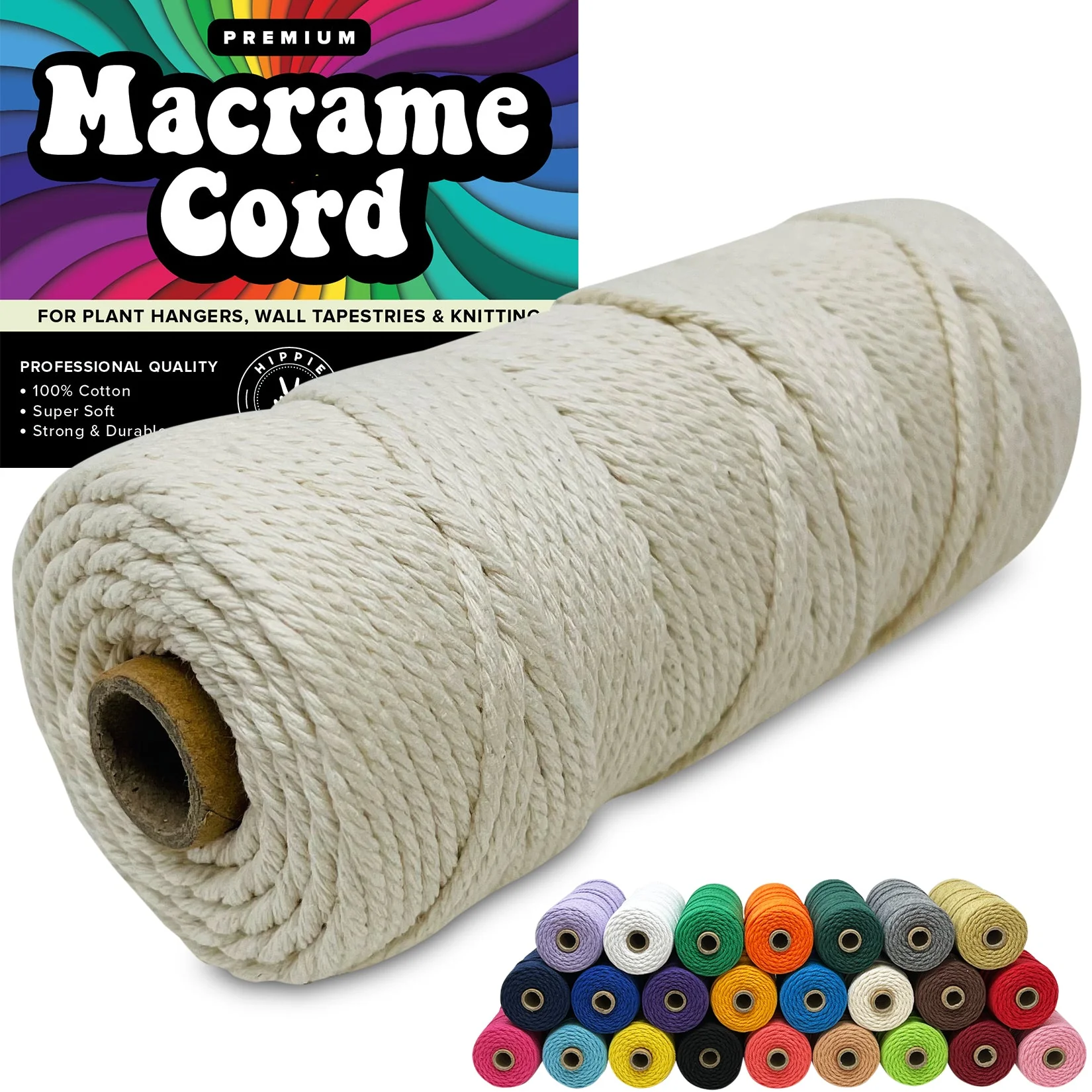 100% Cotton Macrame 3mm Cord