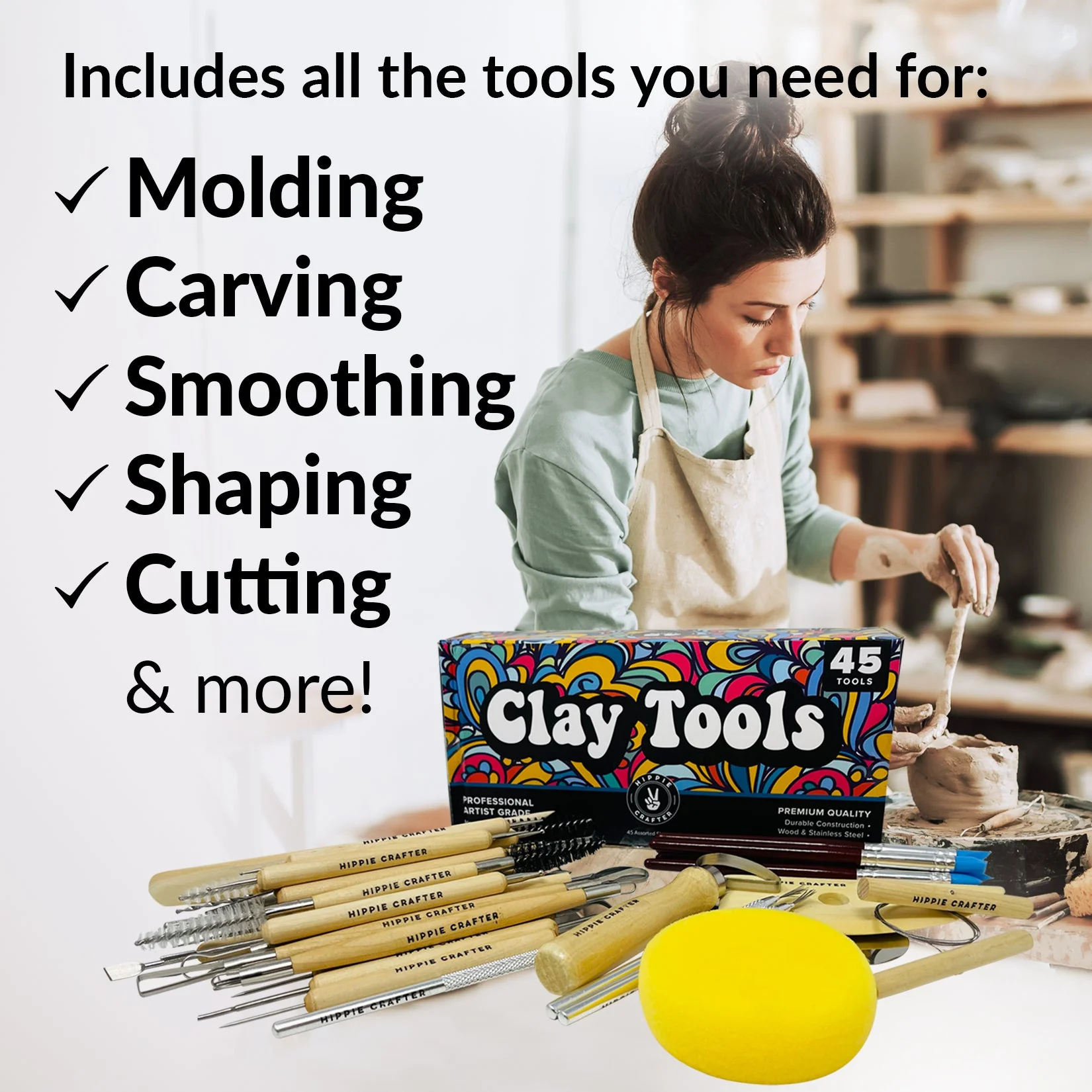 Clay Tools Set 45 Pieces