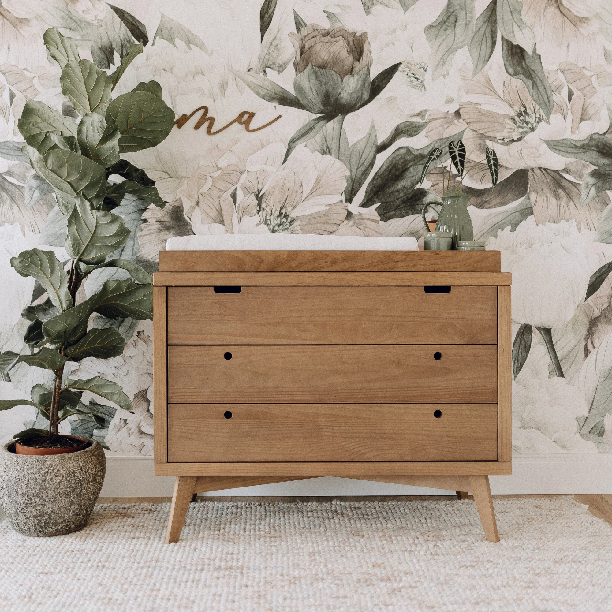 Retro 3 Drawer Dresser in Walnut