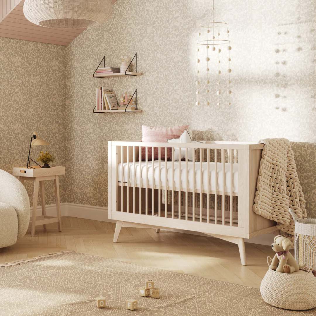 Retro Convertible Crib in Natural Washed