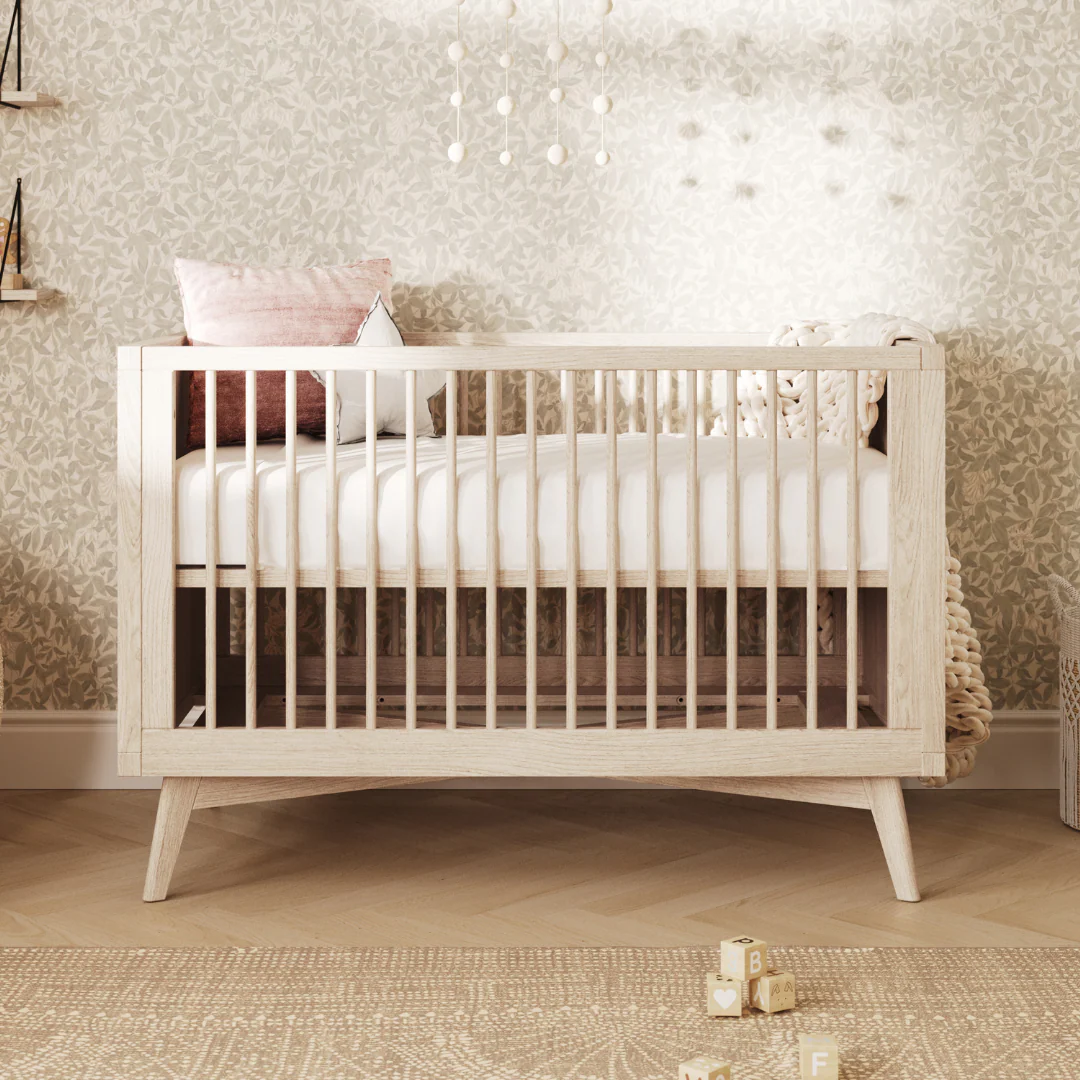 Retro Convertible Crib in Natural Washed