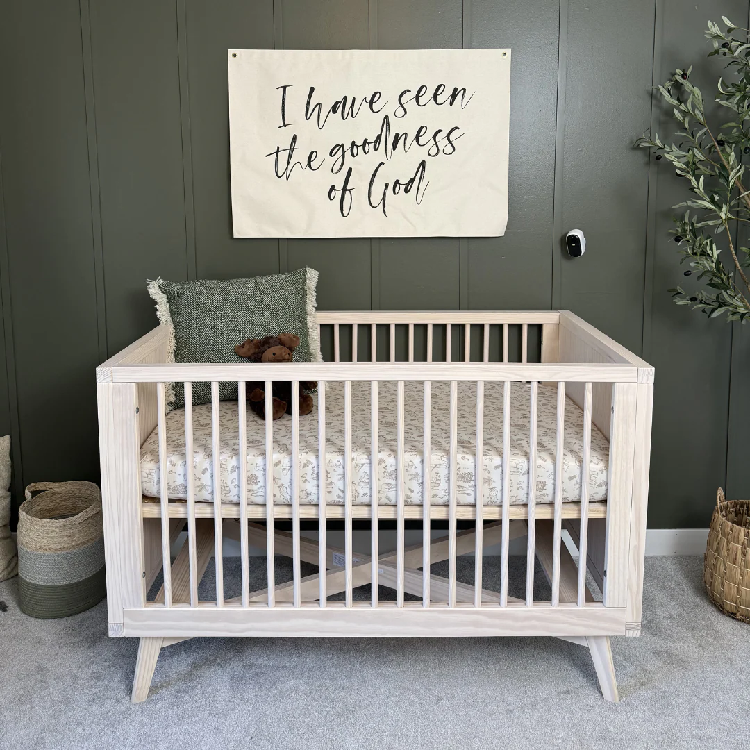 Retro Convertible Crib in Natural Washed