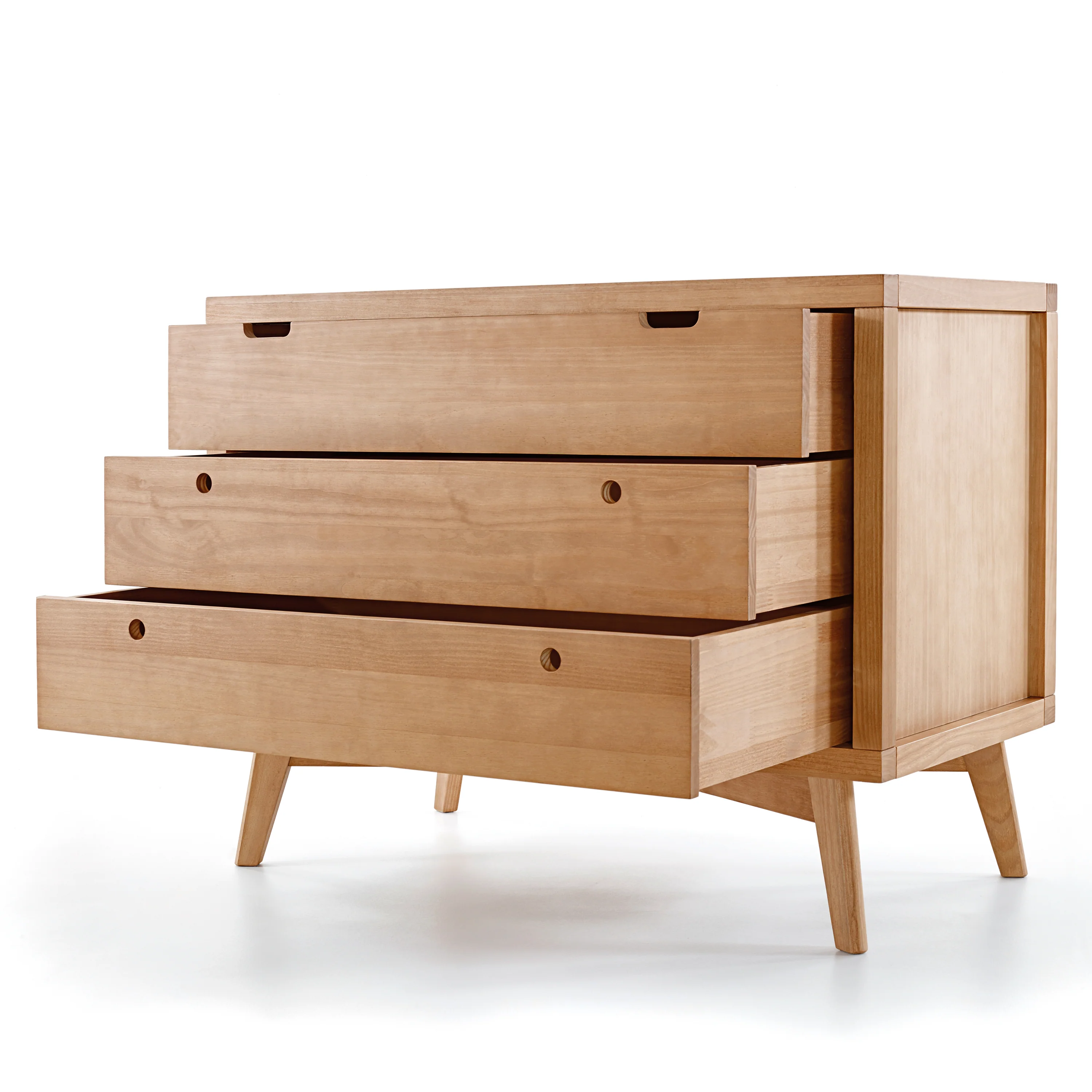 Retro 3 Drawer Dresser in Hazelnut