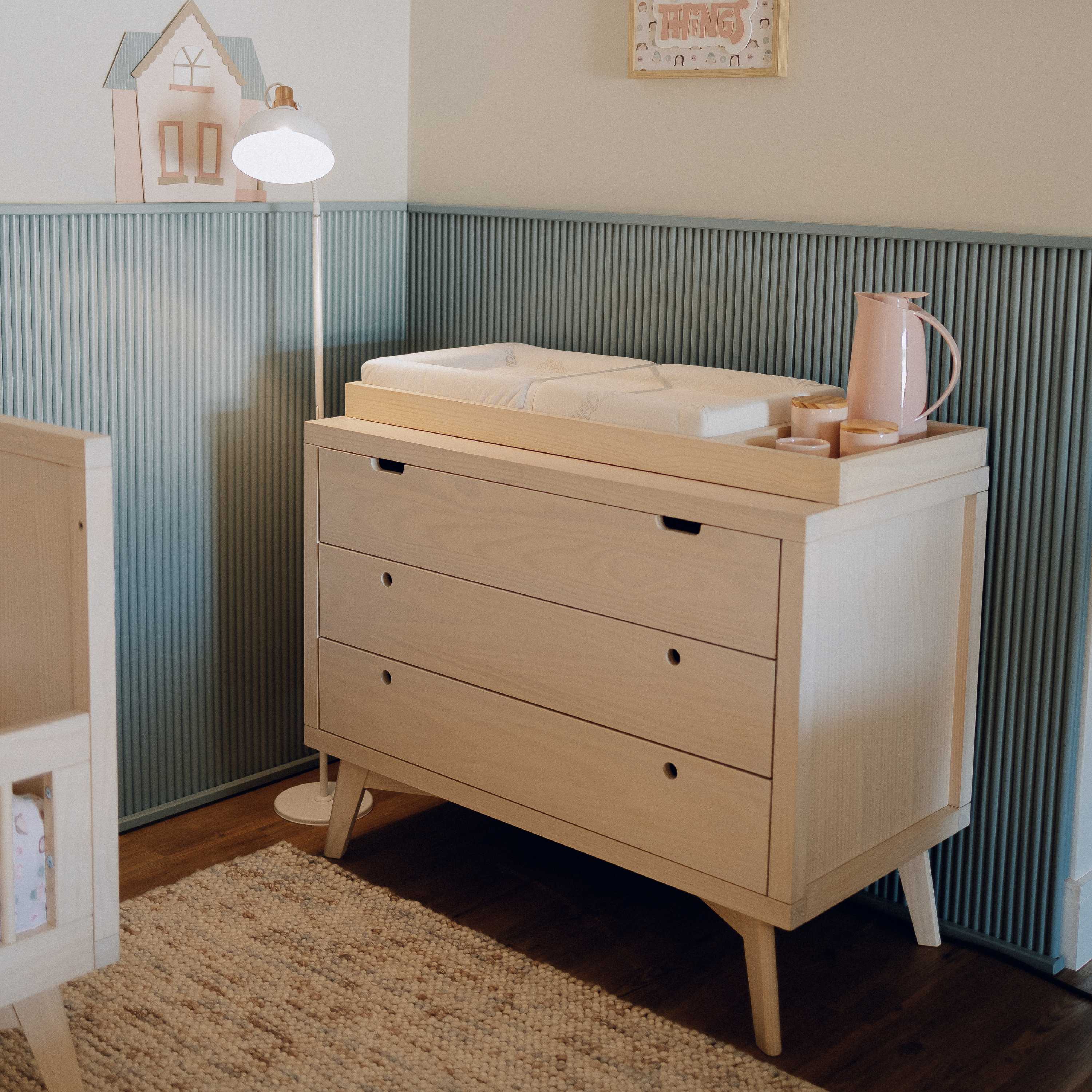 Retro Changing Tray in Natural Washed