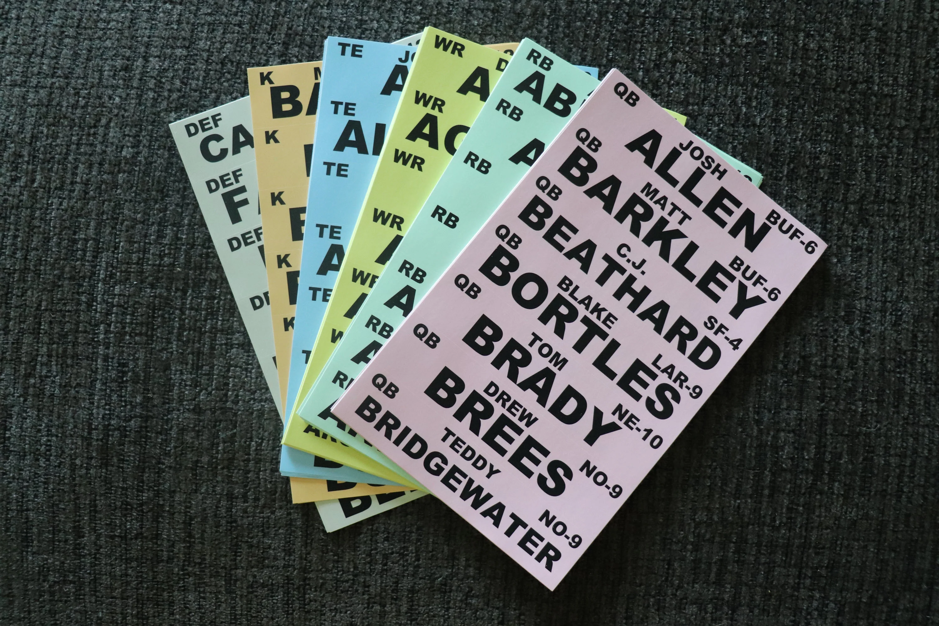 Fantasy Football: Player Labels Only