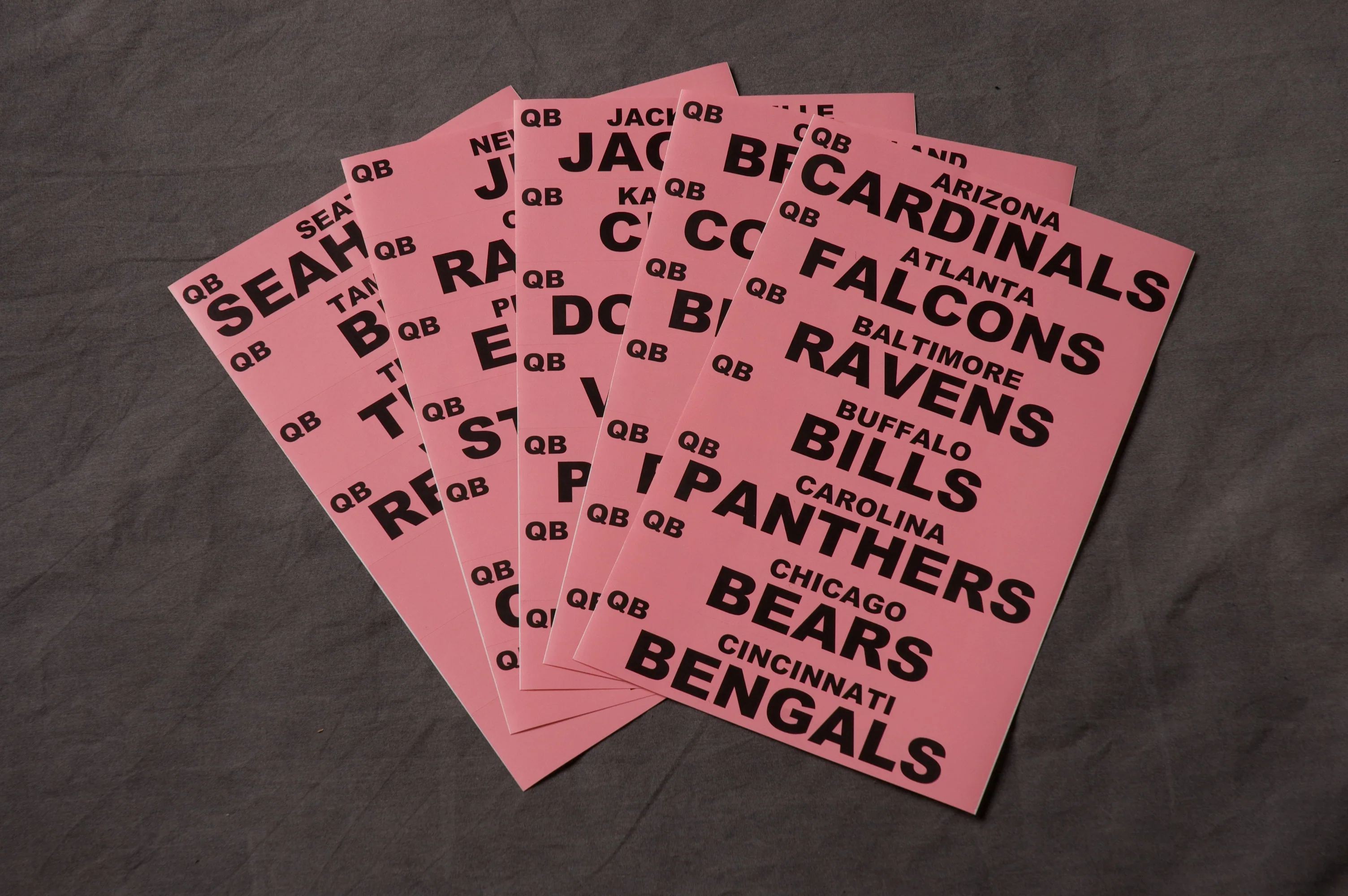 Fantasy Football: Extra Set of NFL Team Names Labels