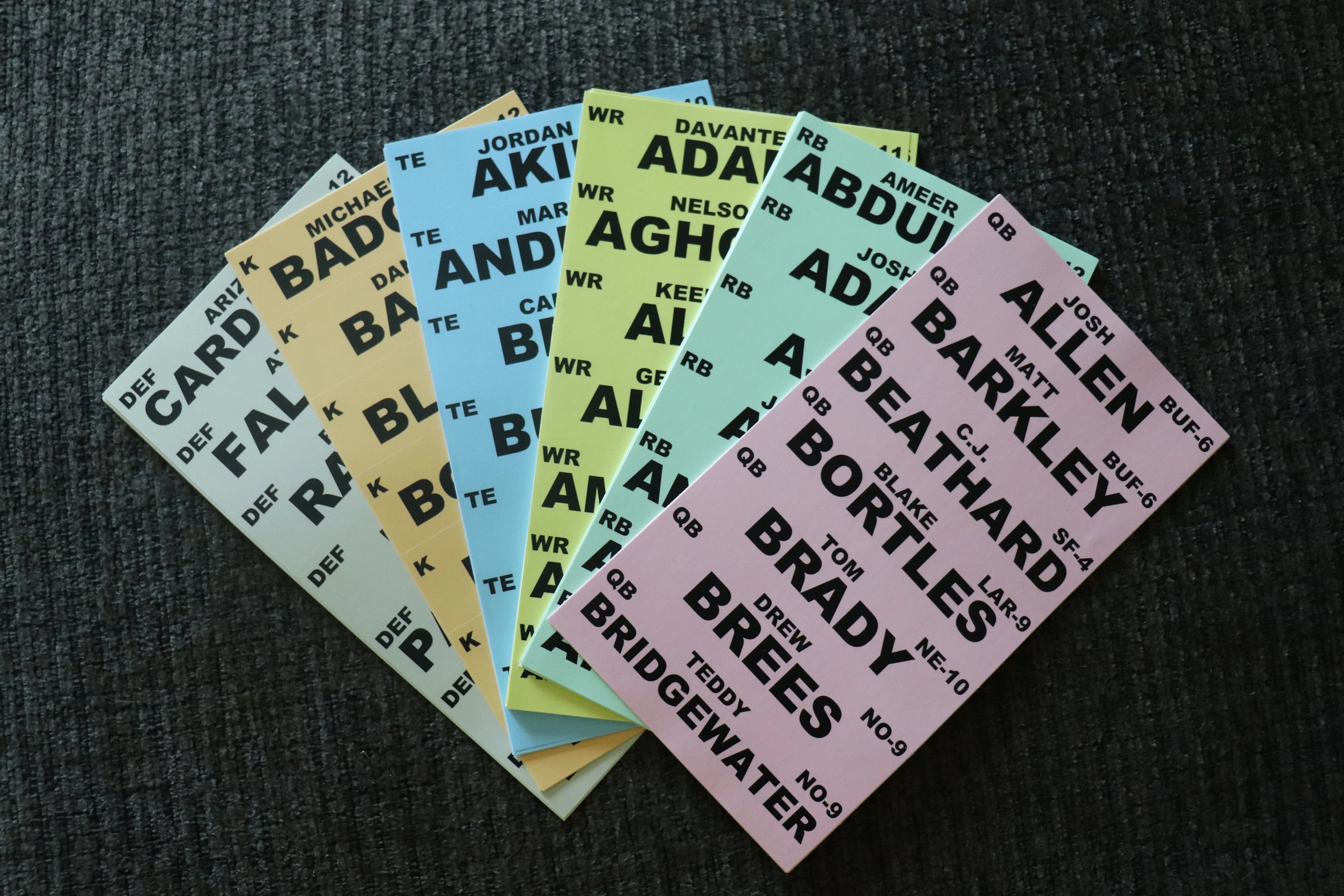 Fantasy Football: Player Labels Only