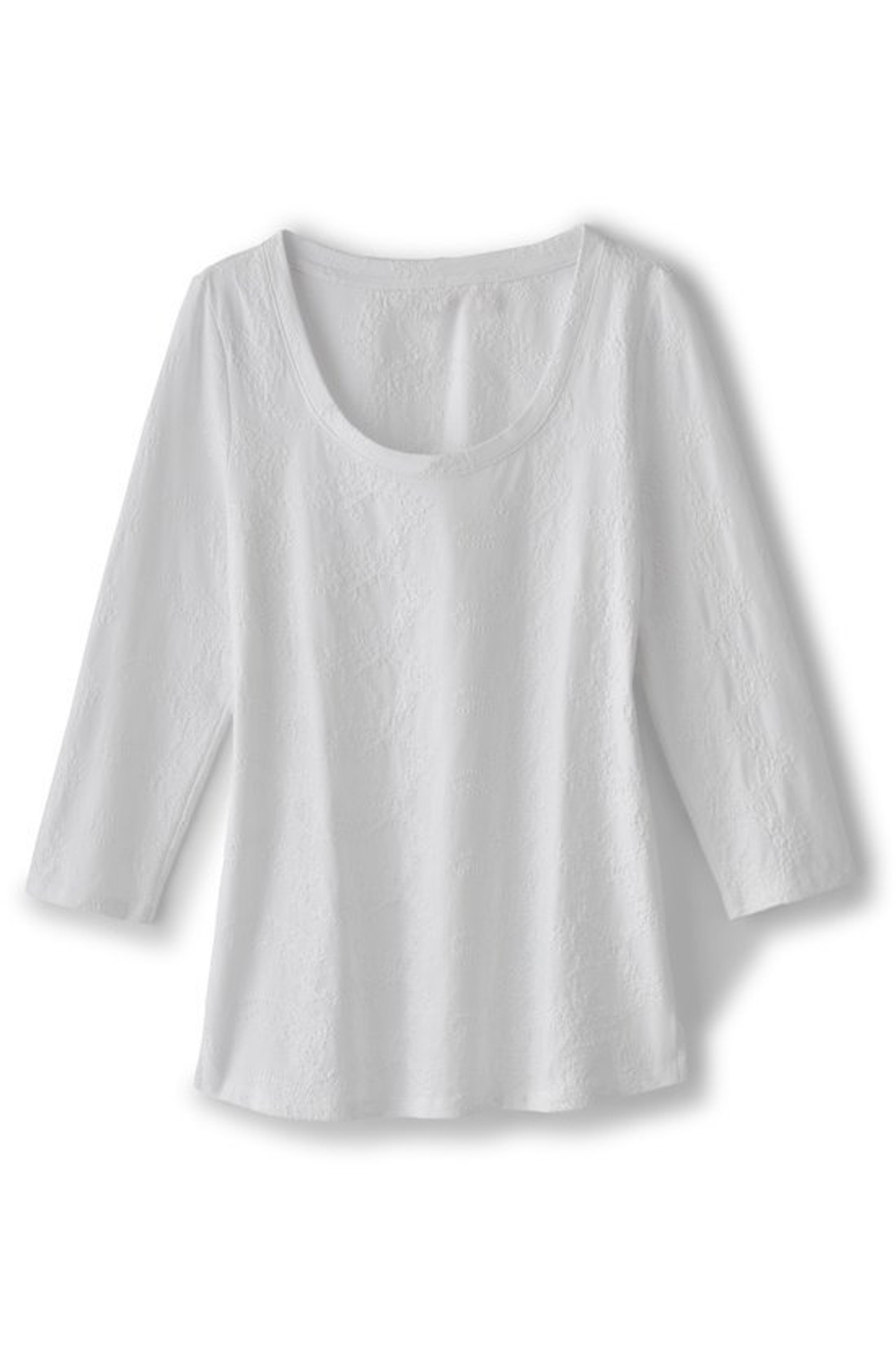 Linnea Embroidered 3/4 Sleeve Tee - Soft Surroundings Outlet