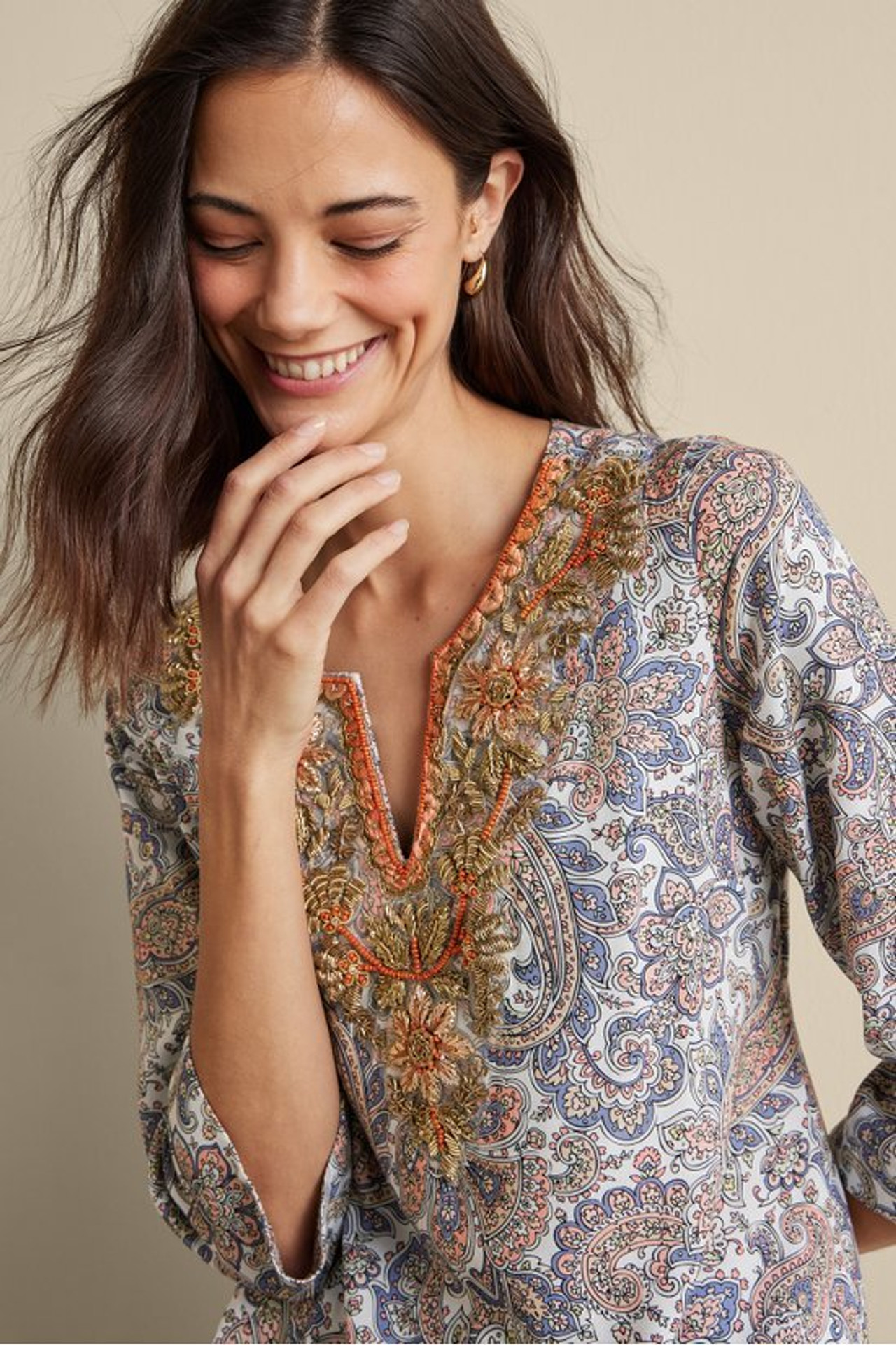 Kaimana Embellished Tunic - Soft Surroundings Outlet