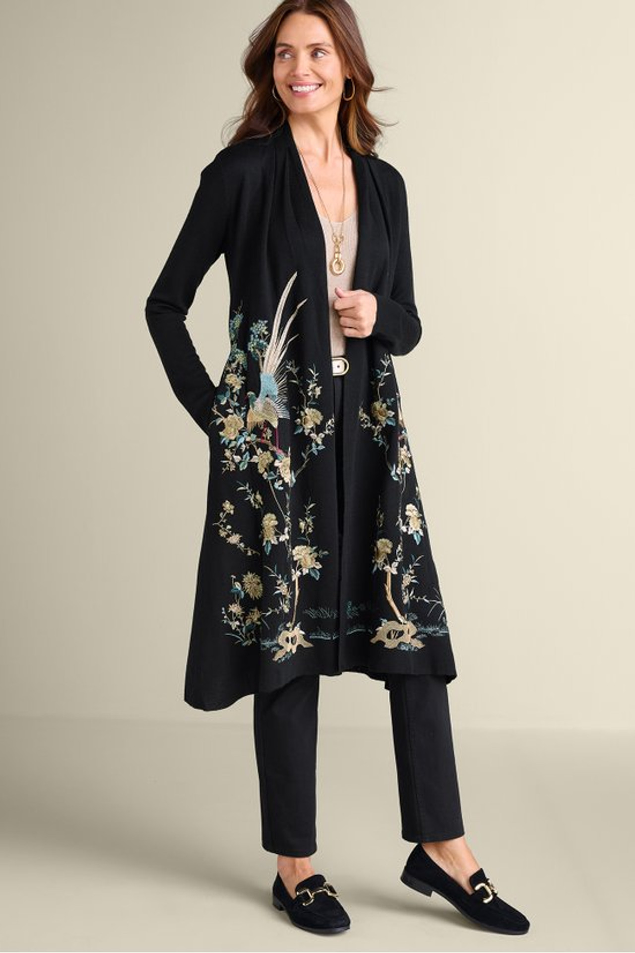 Ava Embroidered Cardigan - Soft Surroundings Outlet