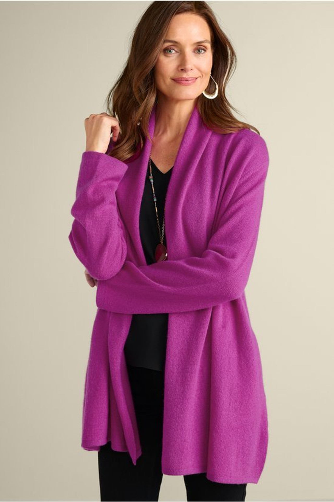 Izzy Cashmere Long Cardigan - Soft Surroundings Outlet