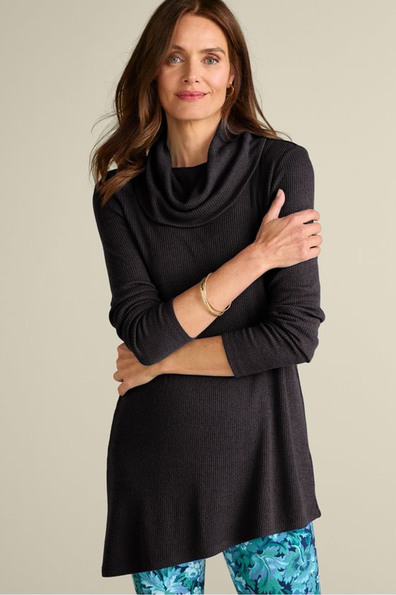 Kayla Rib Knit Cowl Neck Tunic - Soft Surroundings Outlet