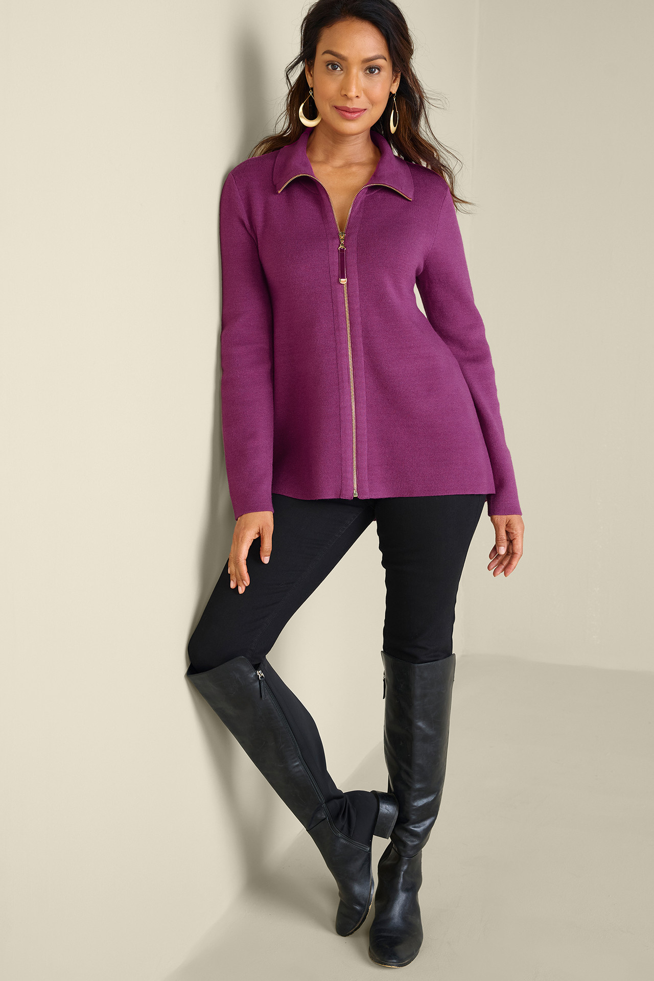 Meria Zip Cardi - Soft Surroundings Outlet