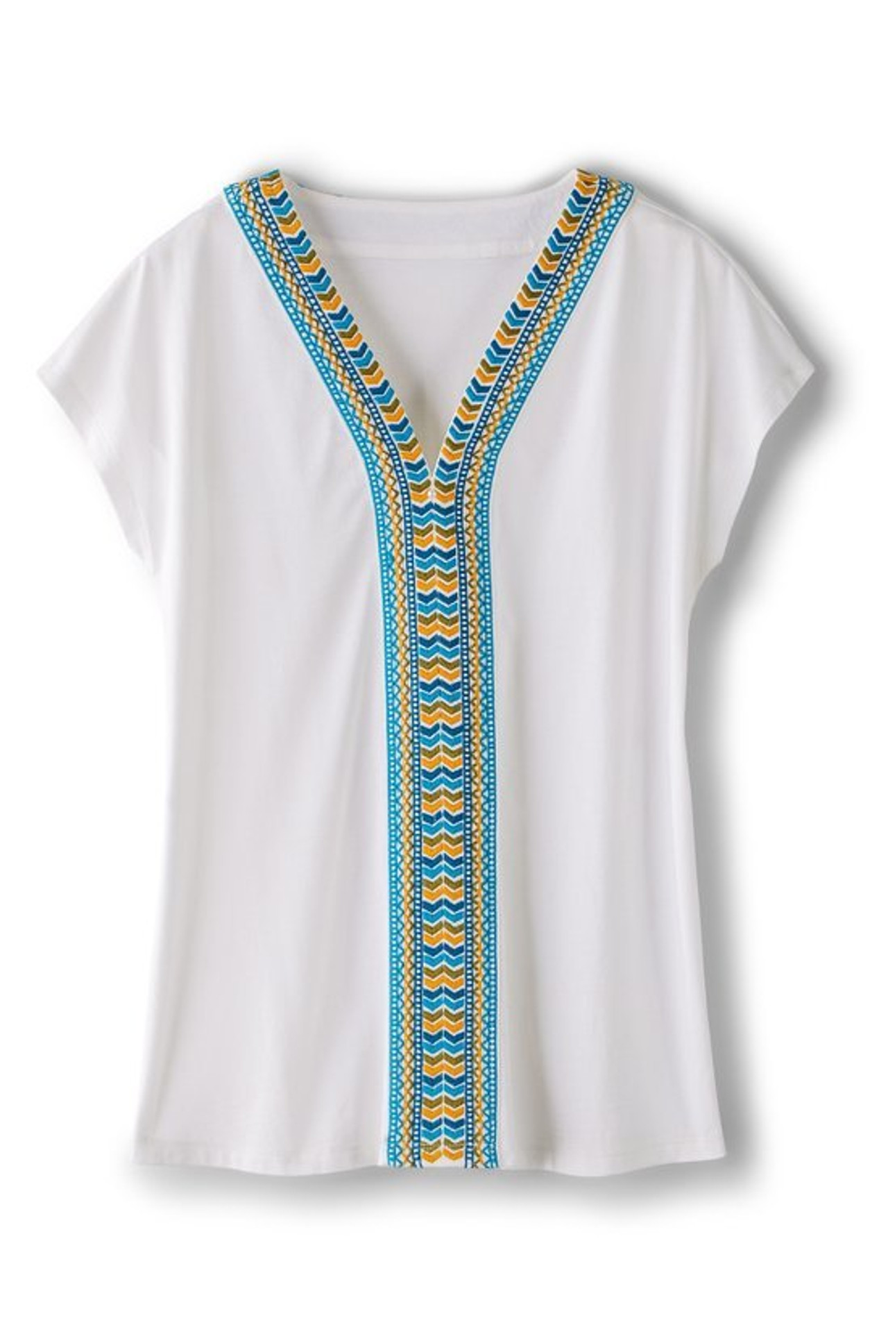 Izabel Embroidered Tee - Soft Surroundings Outlet