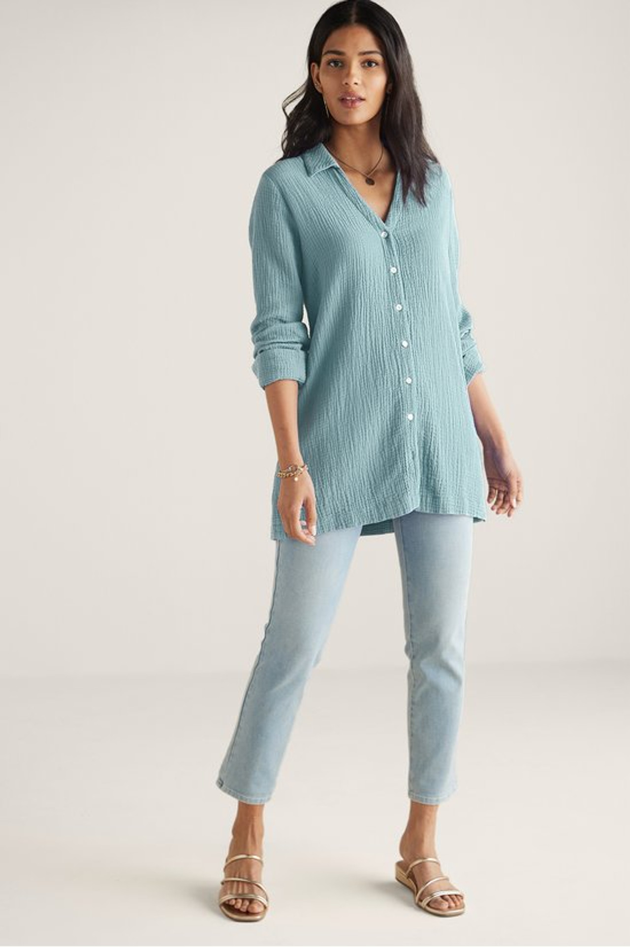 Escambia Gauze Tunic Shirt - Soft Surroundings Outlet