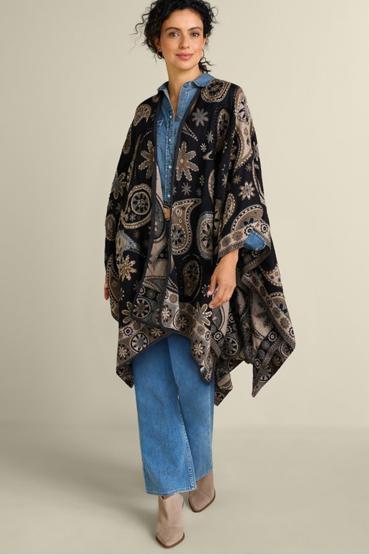 Yasmin Embroidered Wrap - Soft Surroundings Outlet