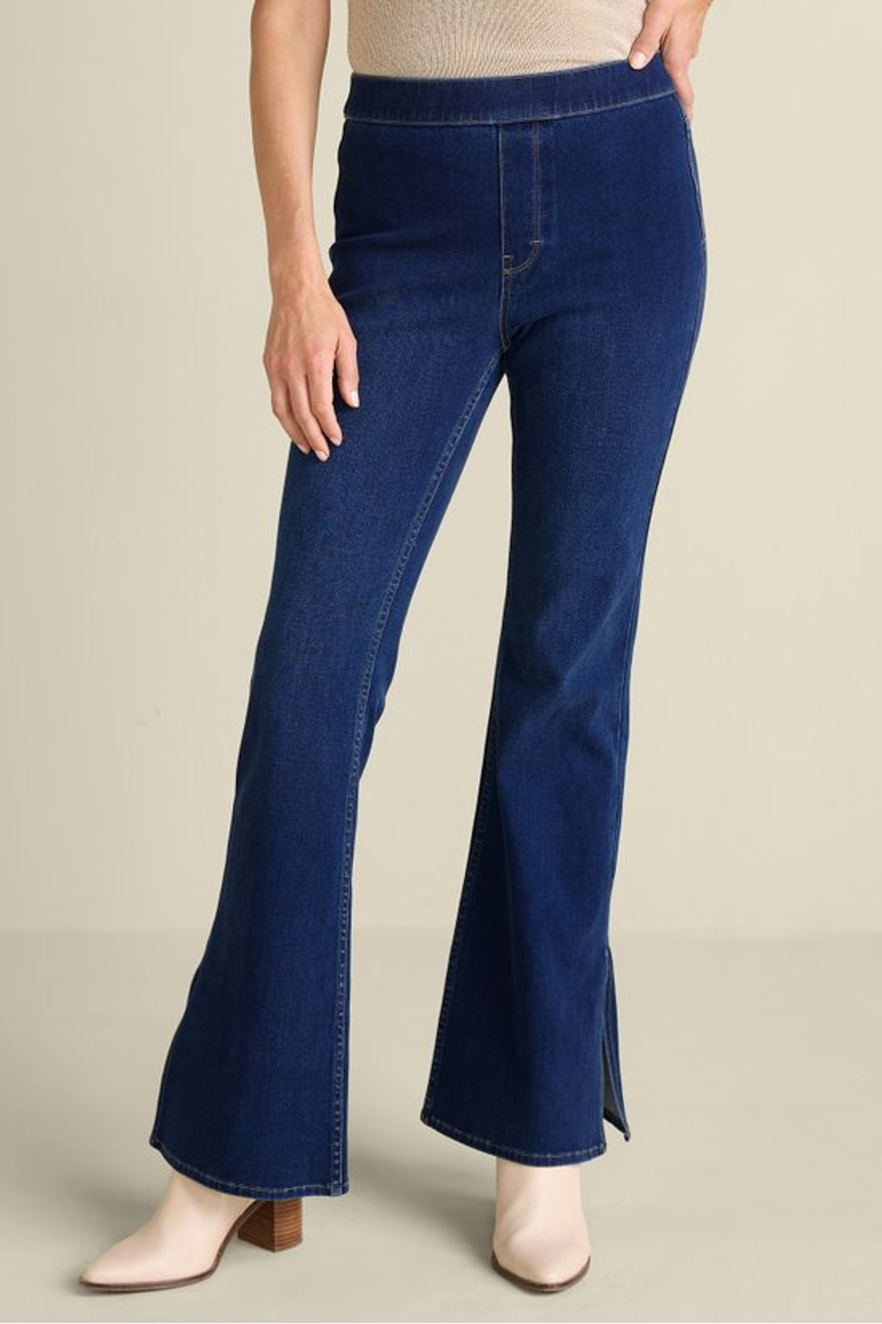 Ultimate Denim Slit Hem Flare Jeans - Soft Surroundings Outlet