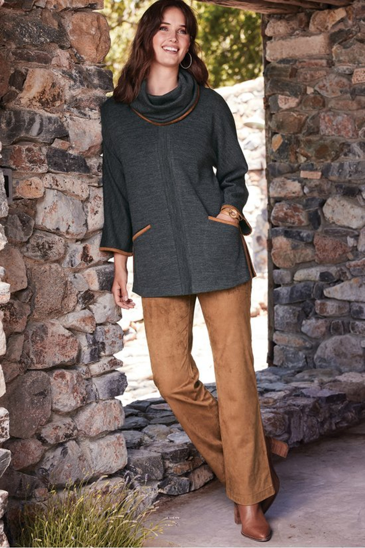 Faux Suede Bootcut Pants - Soft Surroundings Outlet
