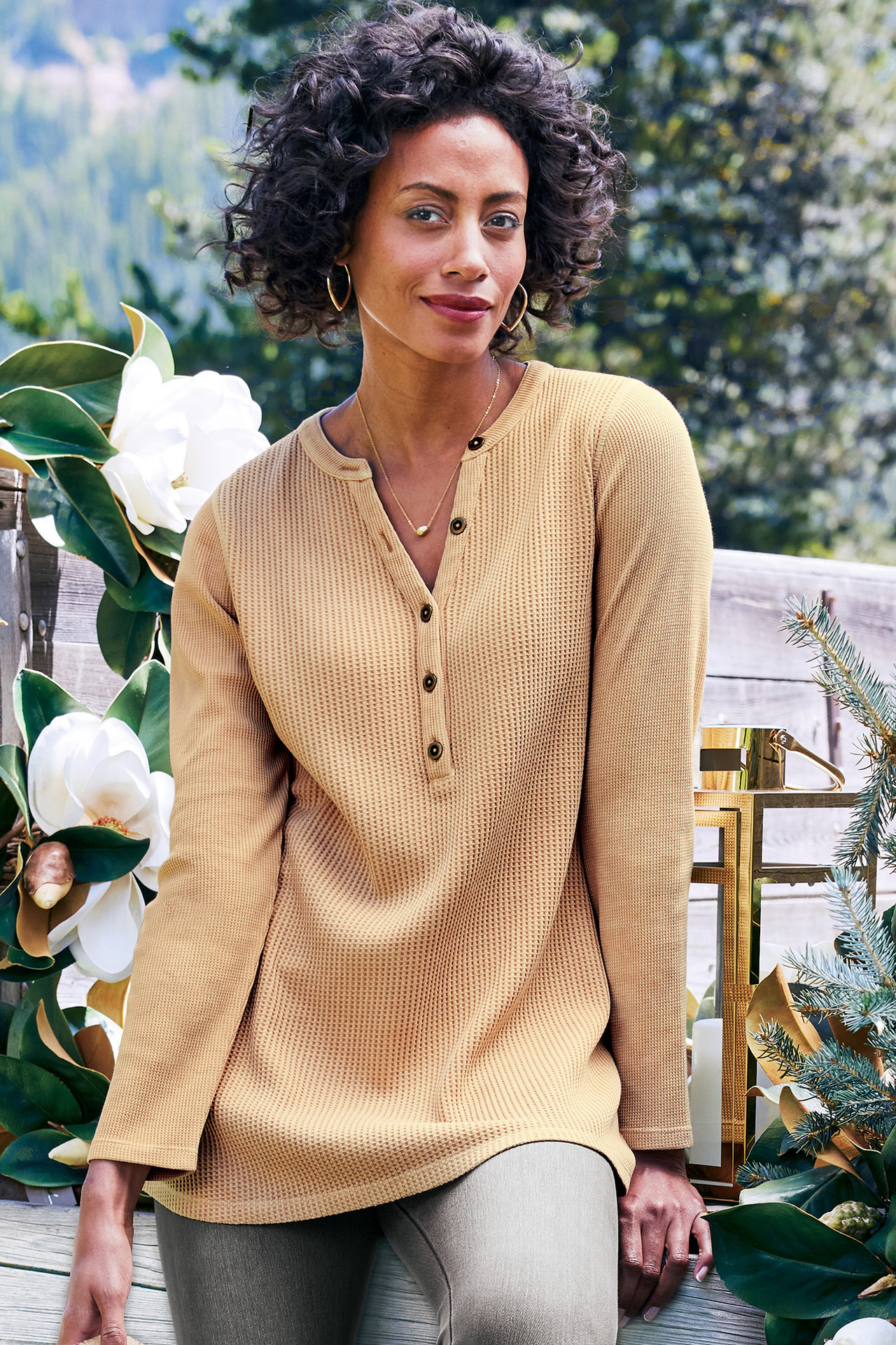 Glenda Waffle Tunic - Soft Surroundings Outlet