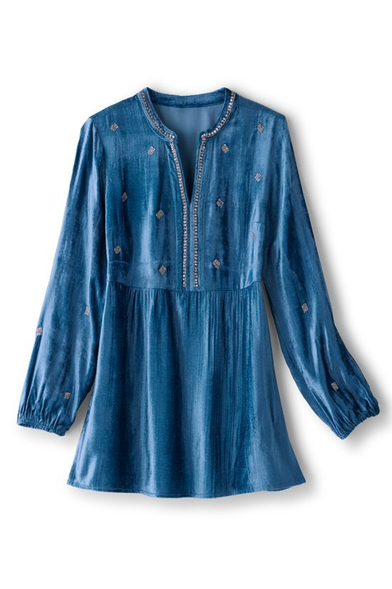 Verna Embellished Velvet Tunic - Soft Surroundings Outlet