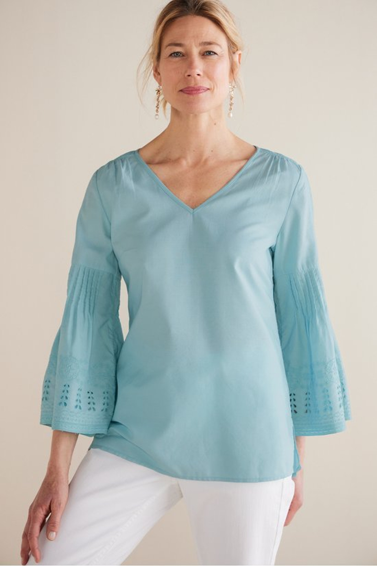 Heloise Eyelet Sleeve Tunic - Soft Surroundings Outlet