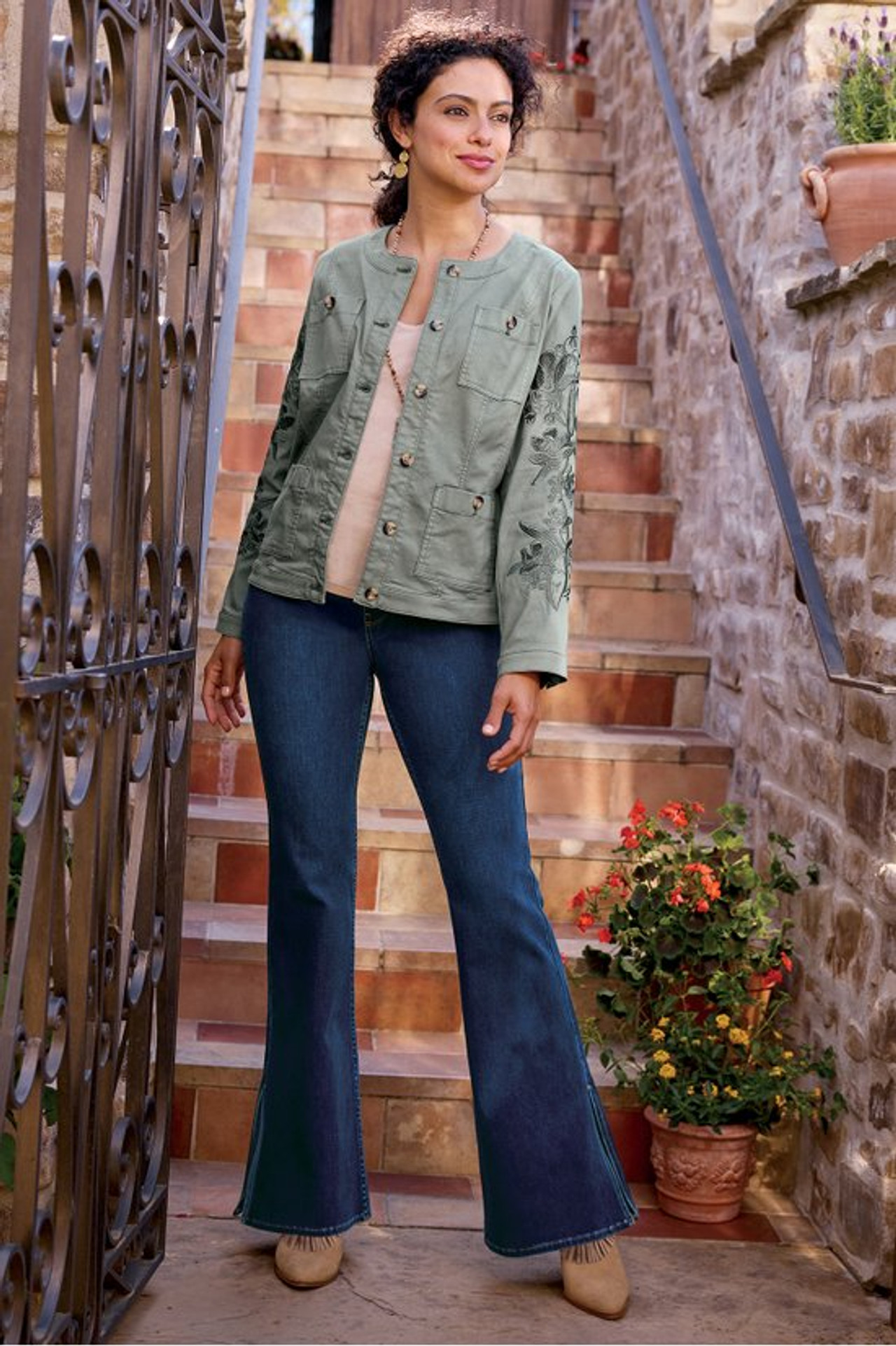 Ultimate Denim Slit Hem Flare Jeans - Soft Surroundings Outlet