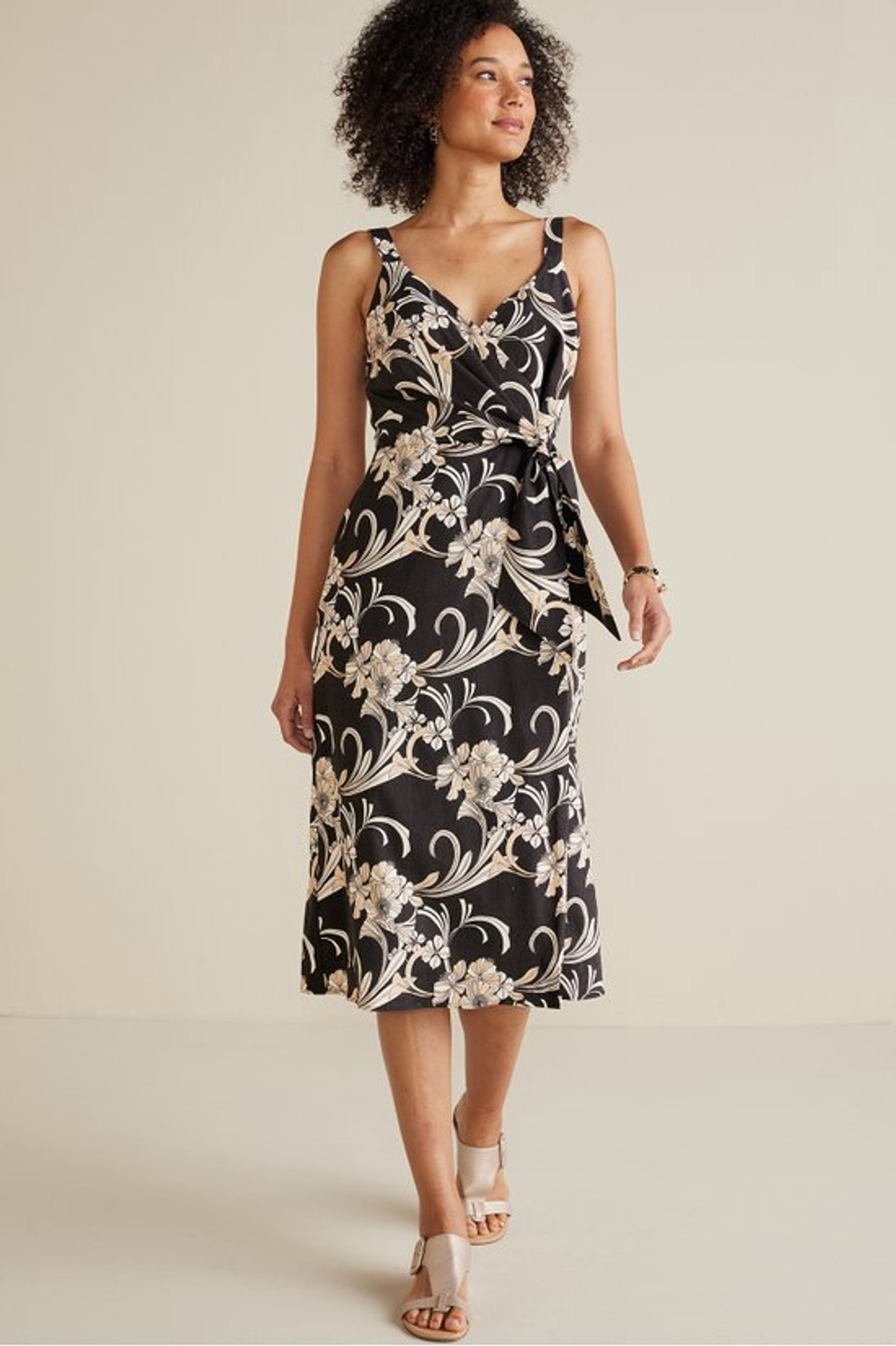 Isla Stretch Linen Midi Dress - Soft Surroundings Outlet