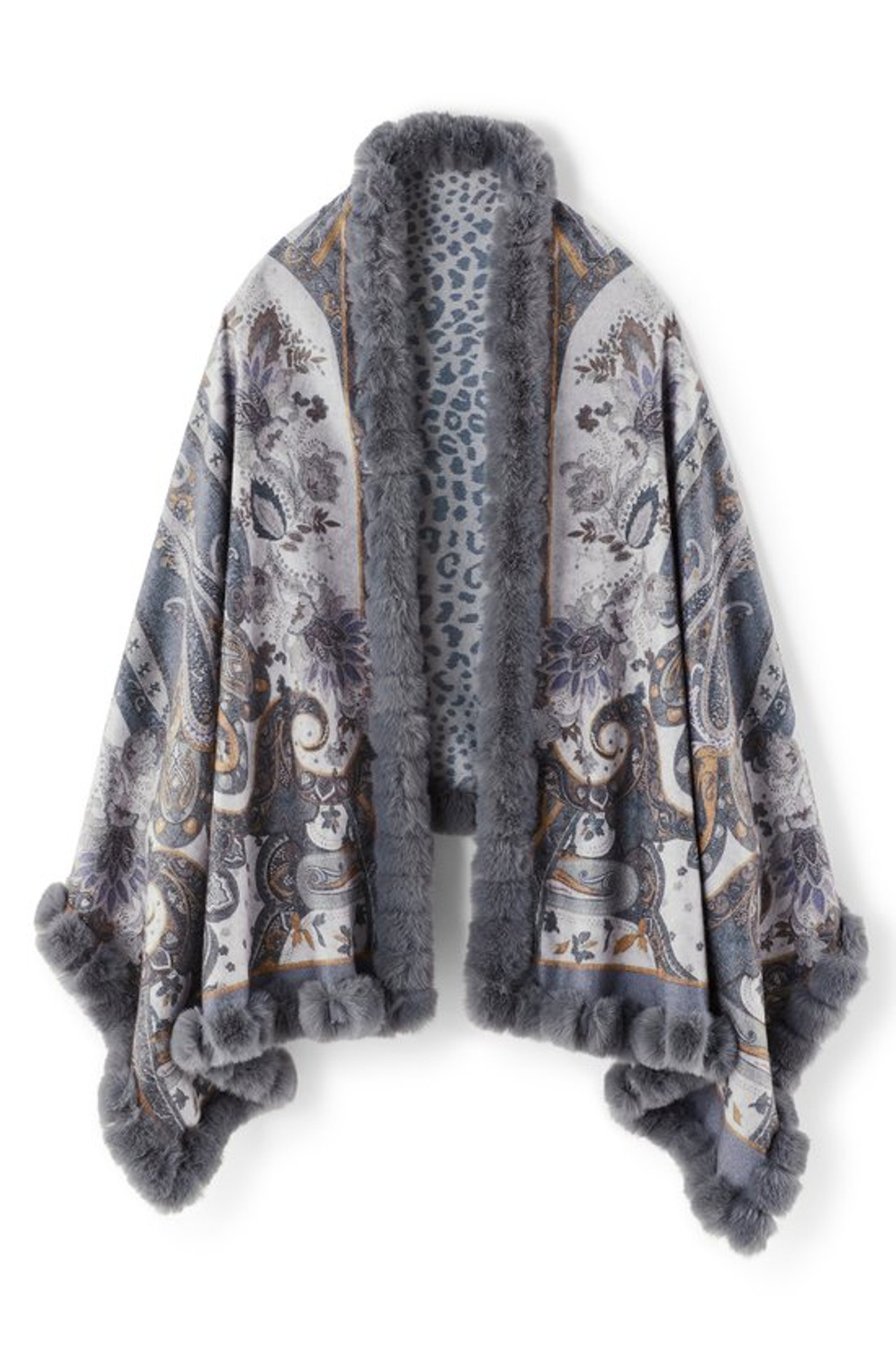 Katya Faux Fur Trim Wrap Scarf - Soft Surroundings Outlet