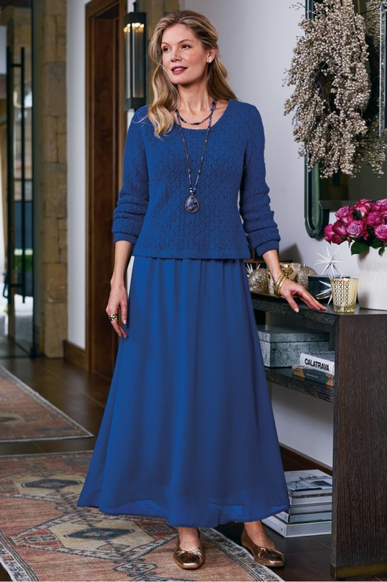 Cassie Pointelle Sweater Dress - Soft Surroundings Outlet