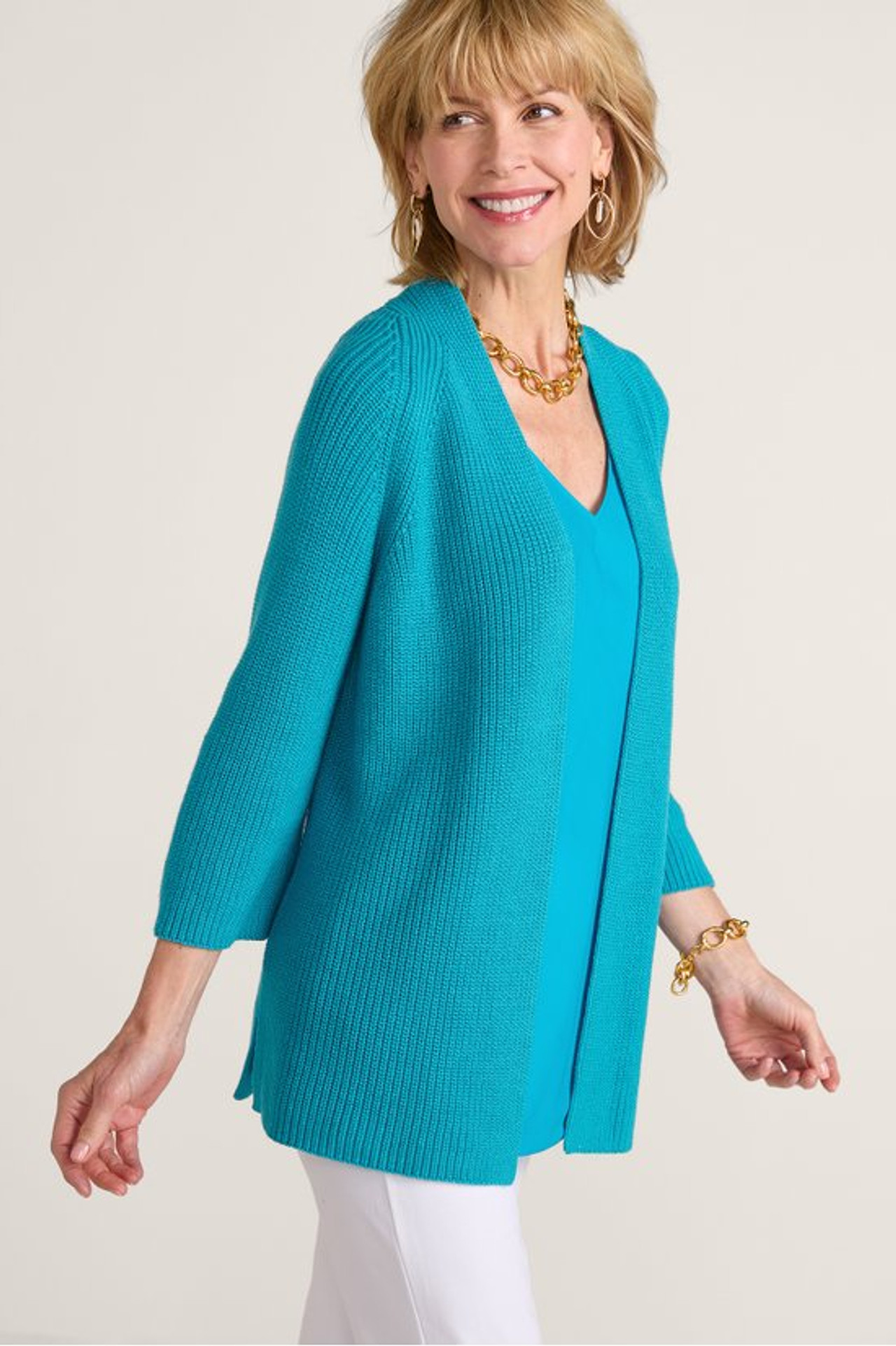 Amberlyn Shaker Stitch Cardigan - Soft Surroundings Outlet