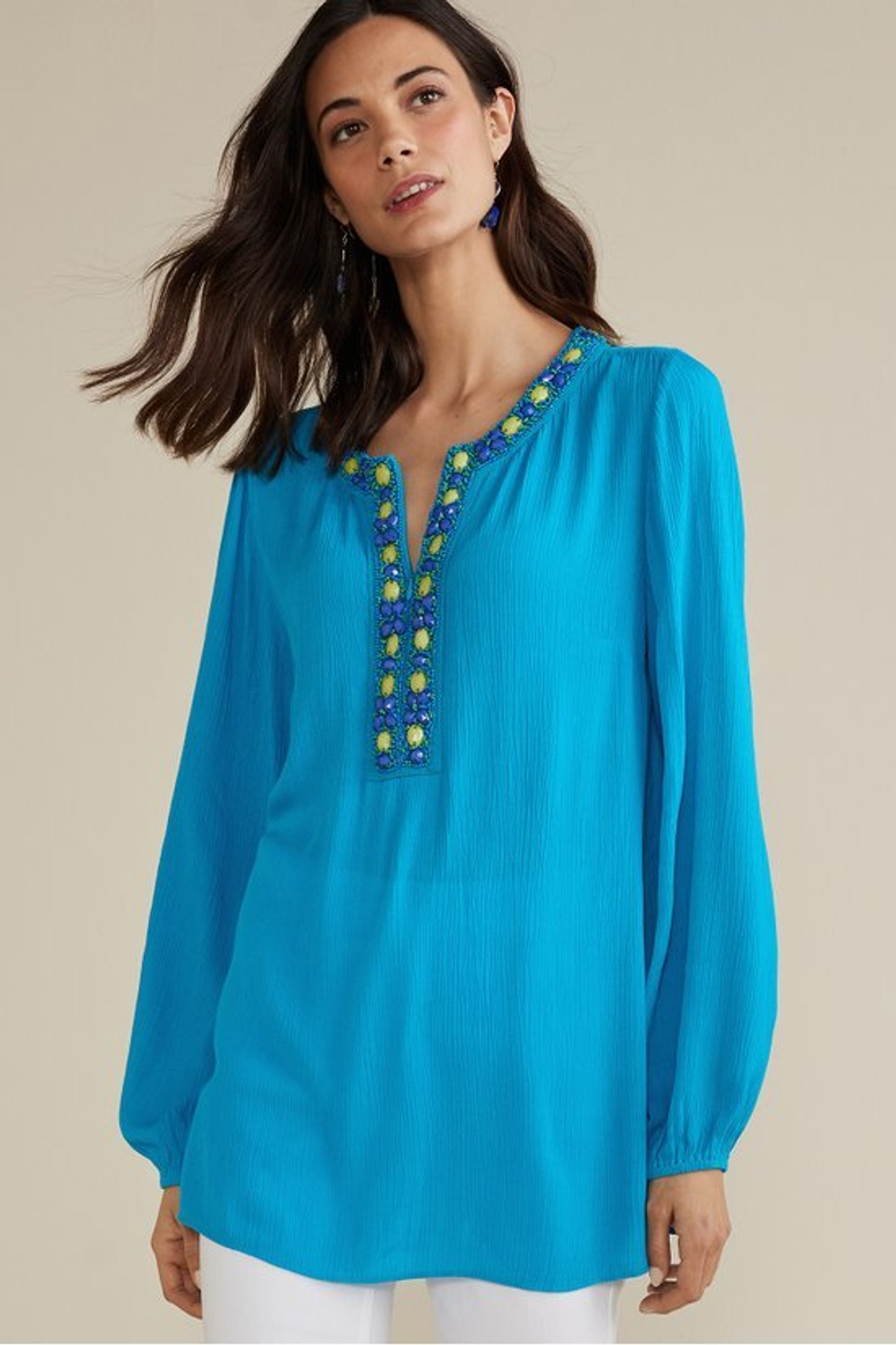 Nellie Gauze Tunic - Soft Surroundings Outlet