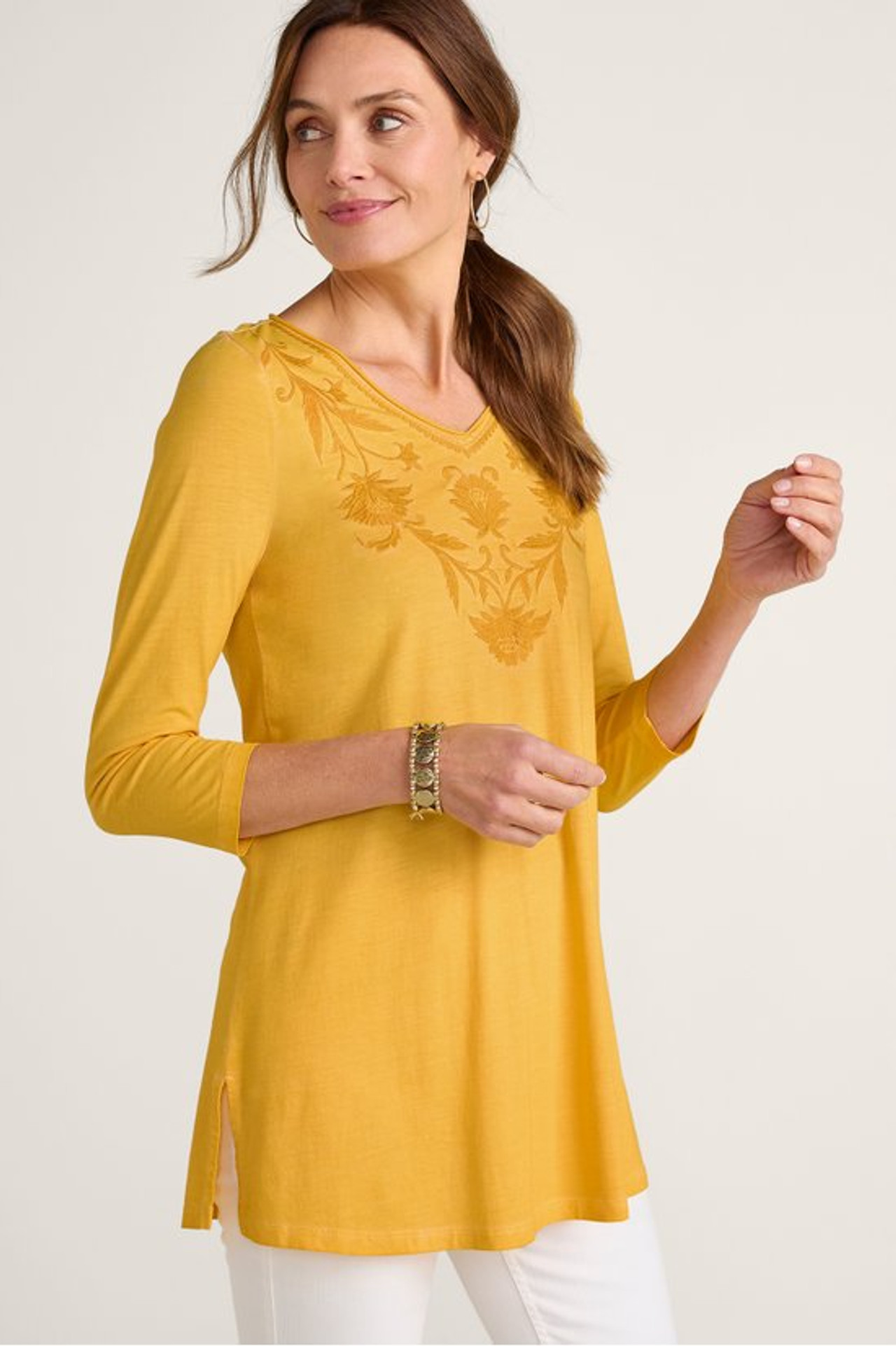 Orelia Embroidered Knit Tunic - Soft Surroundings Outlet
