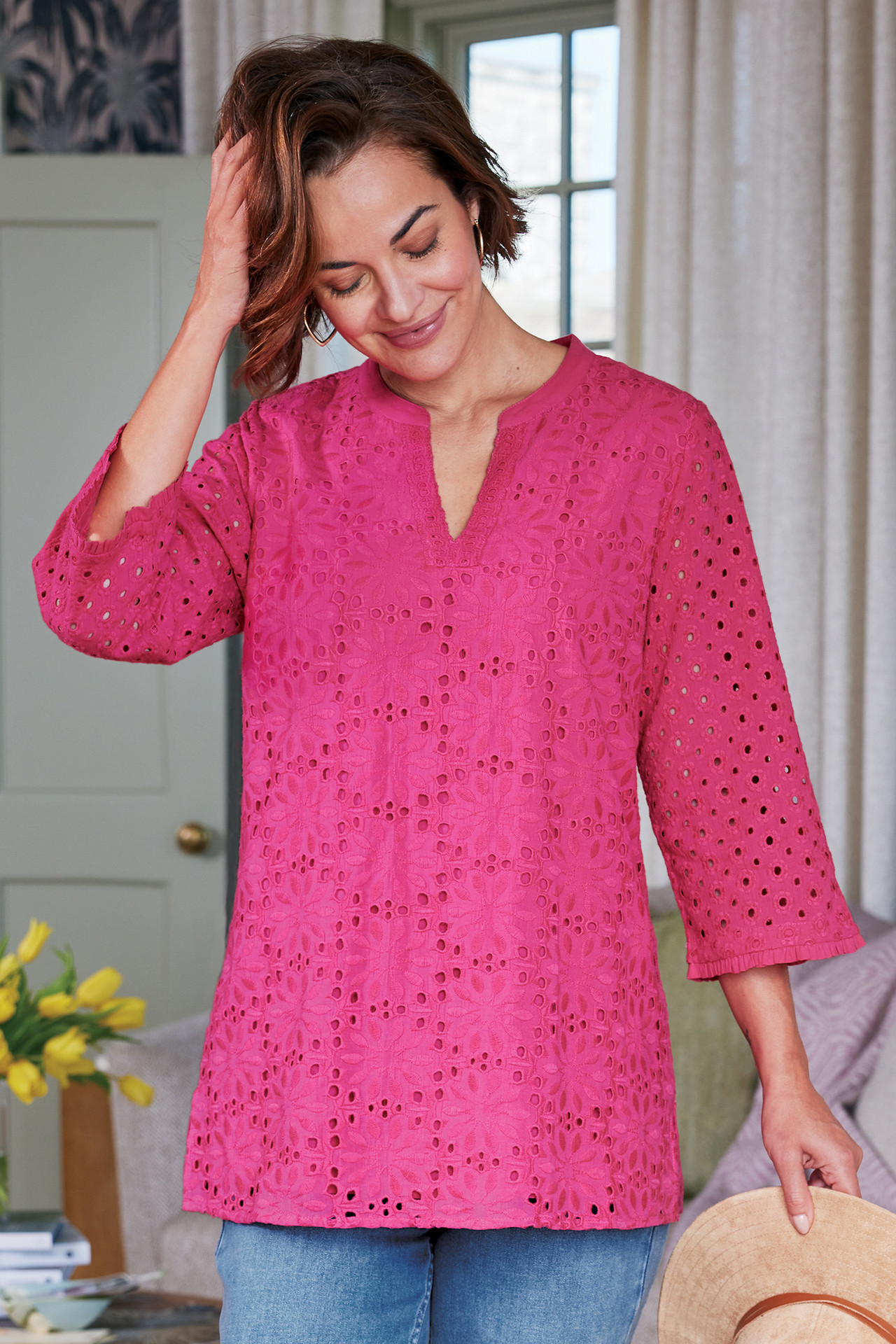 Rosie Eyelet Tunic - Soft Surroundings Outlet