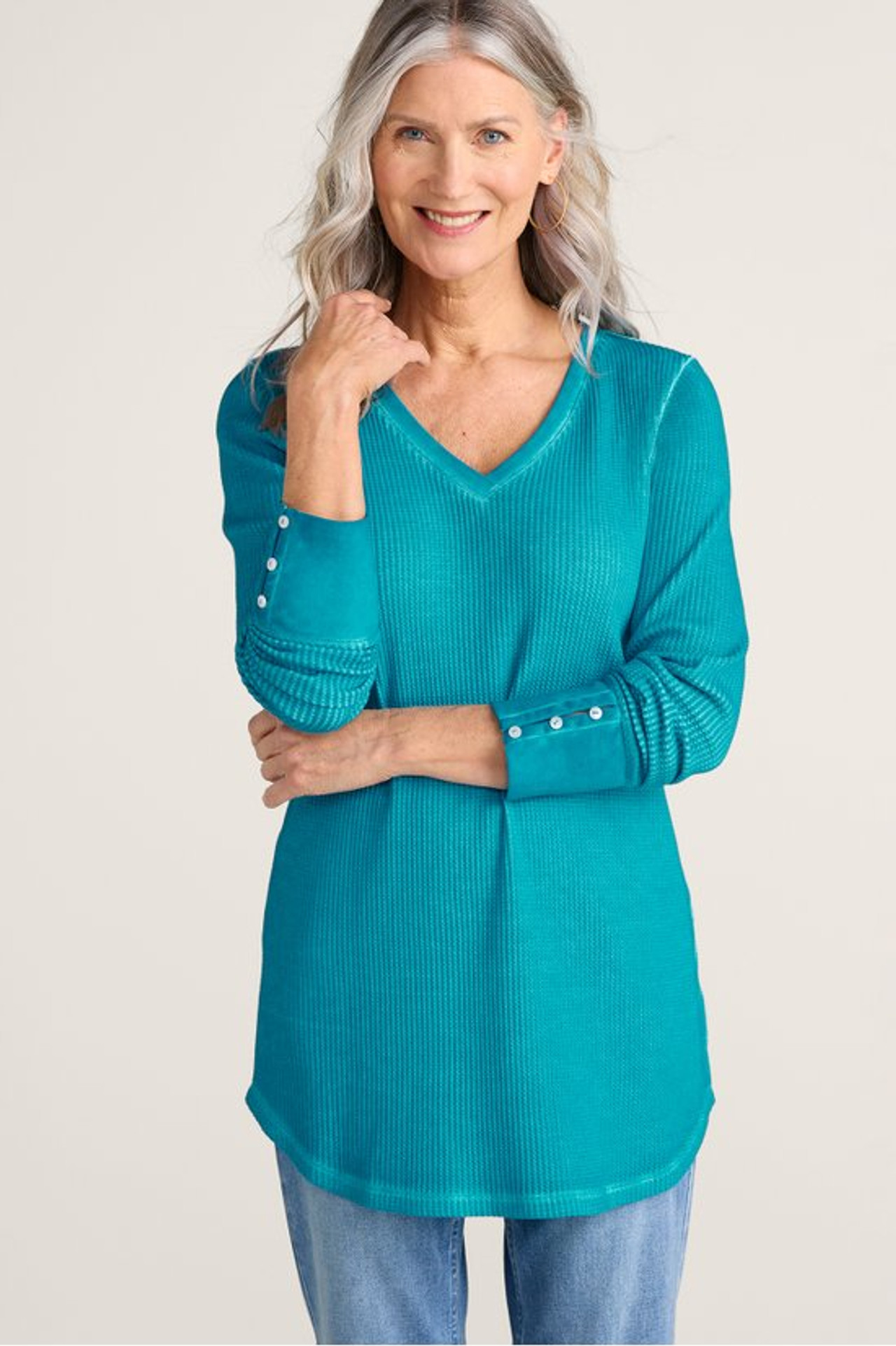 Arabella Waffle Knit Tunic - Soft Surroundings Outlet