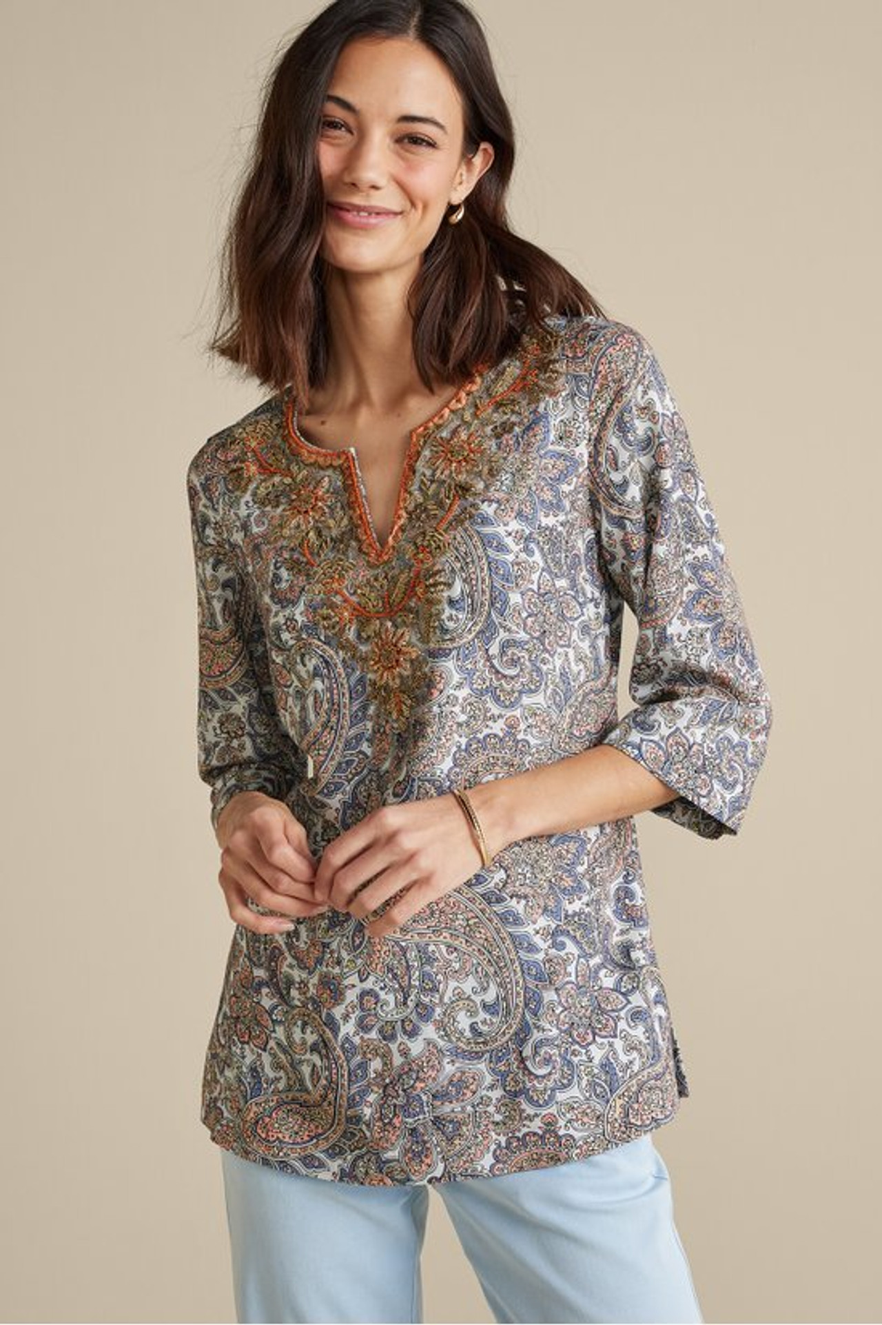 Kaimana Embellished Tunic - Soft Surroundings Outlet