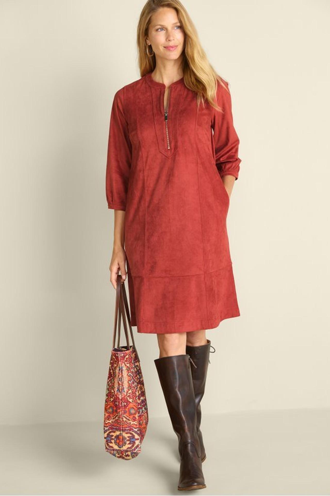 Martine Faux Suede Dress - Soft Surroundings Outlet