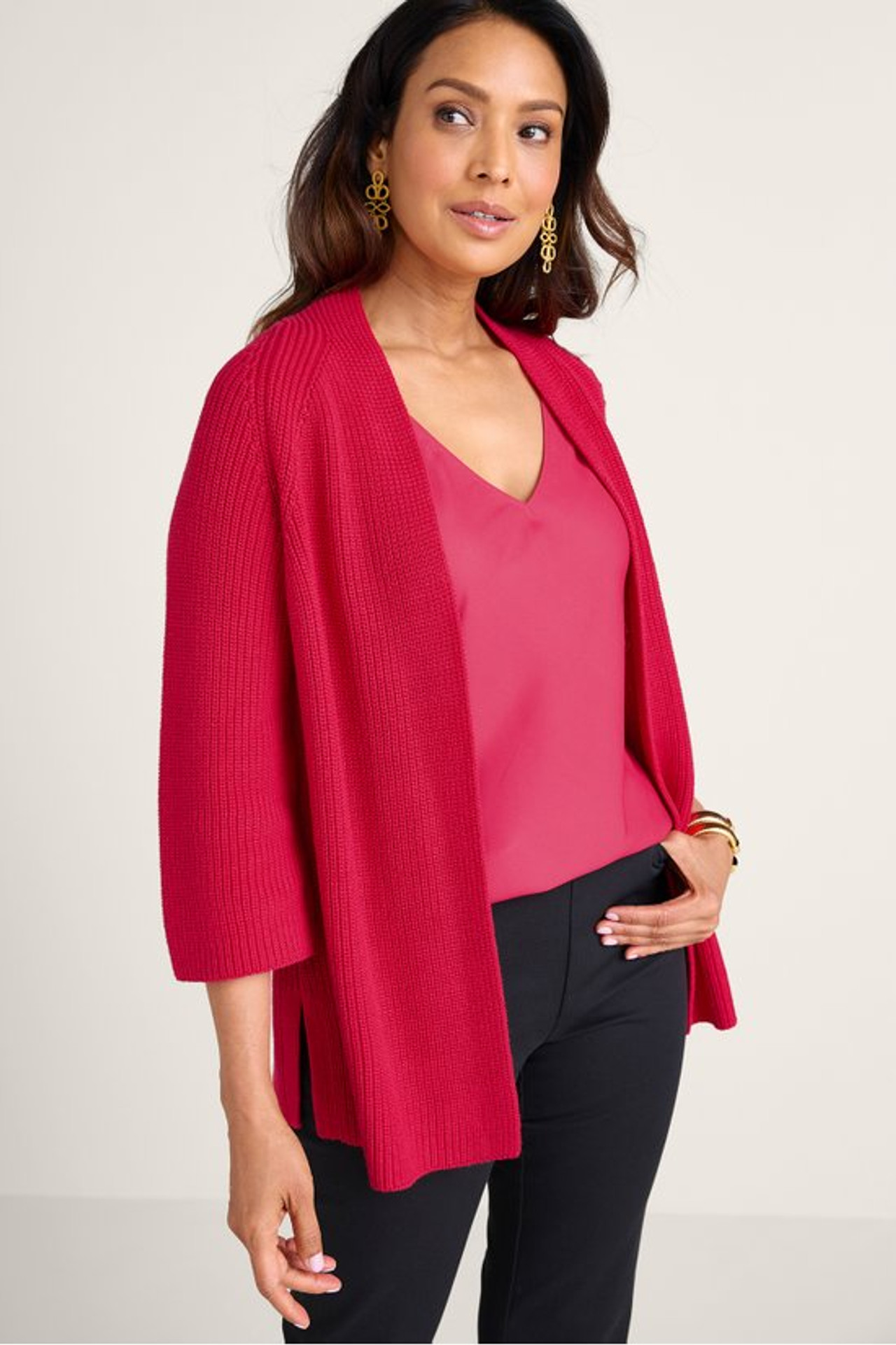 Amberlyn Shaker Stitch Cardigan - Soft Surroundings Outlet