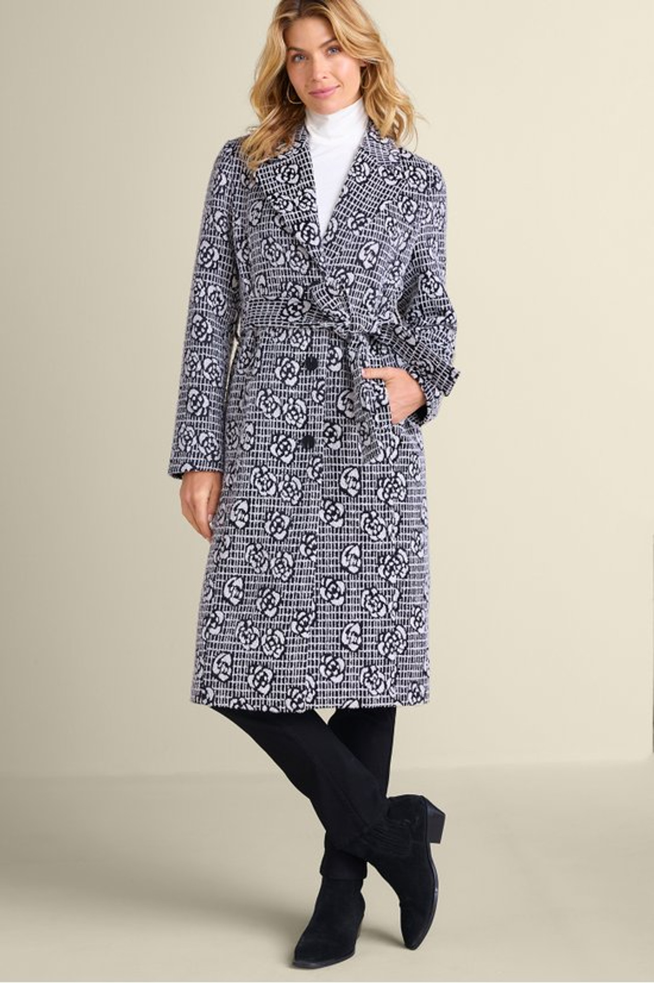 Rami Jacquard Coat - Soft Surroundings Outlet