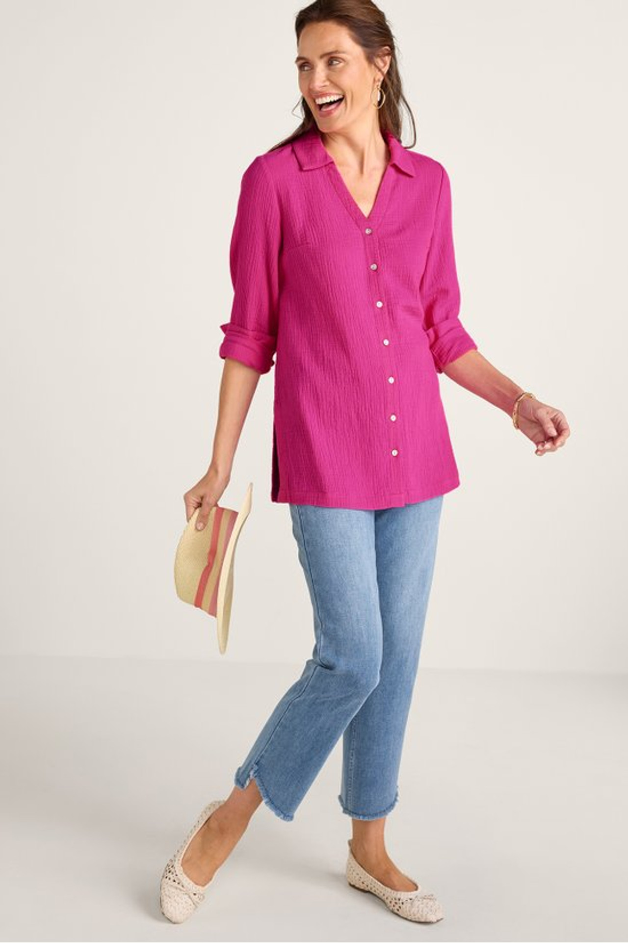 Escambia Gauze Tunic Shirt - Soft Surroundings Outlet