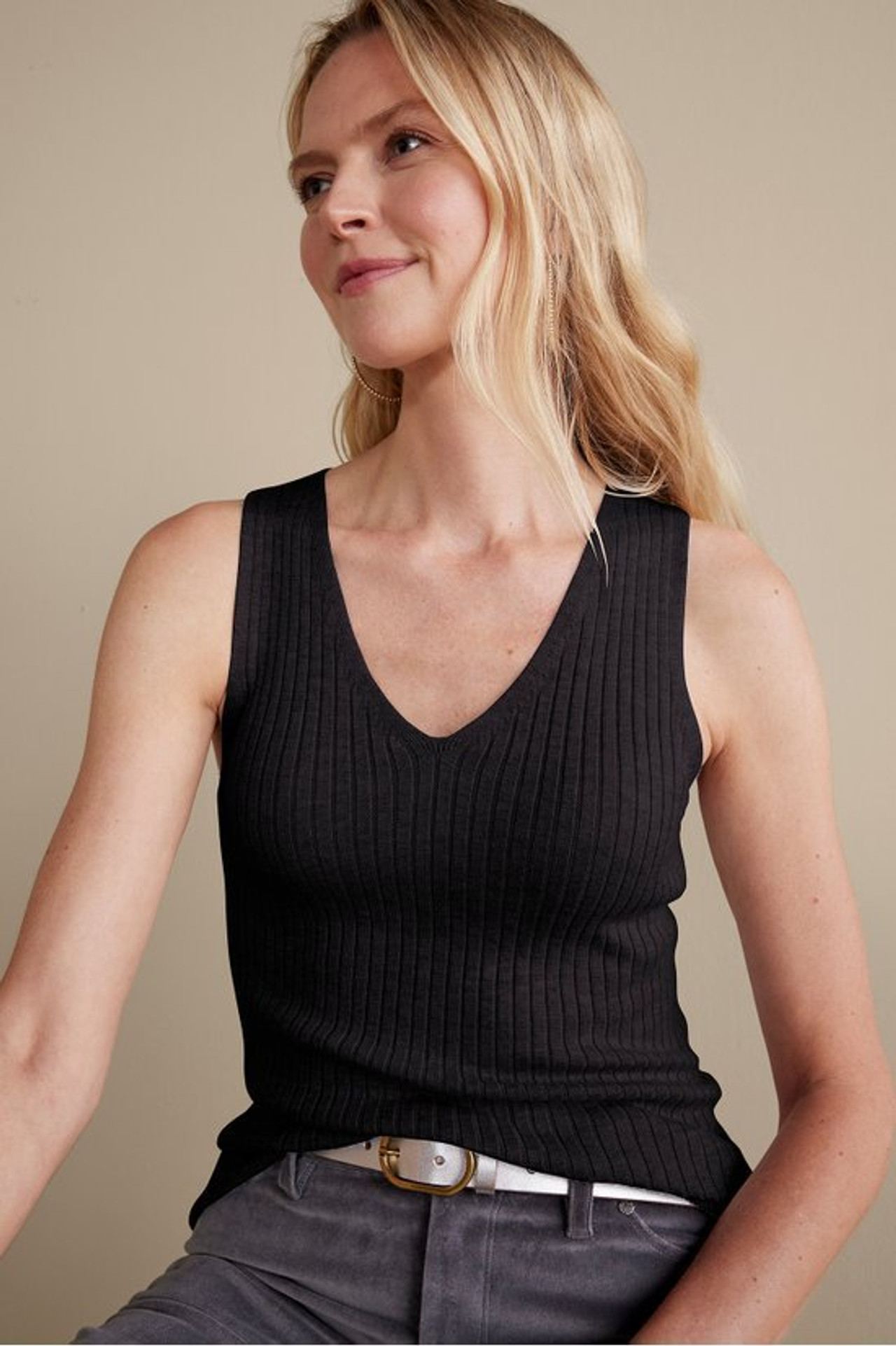 SoftEssential™ Ribbed Sweater Tank - Soft Surroundings Outlet