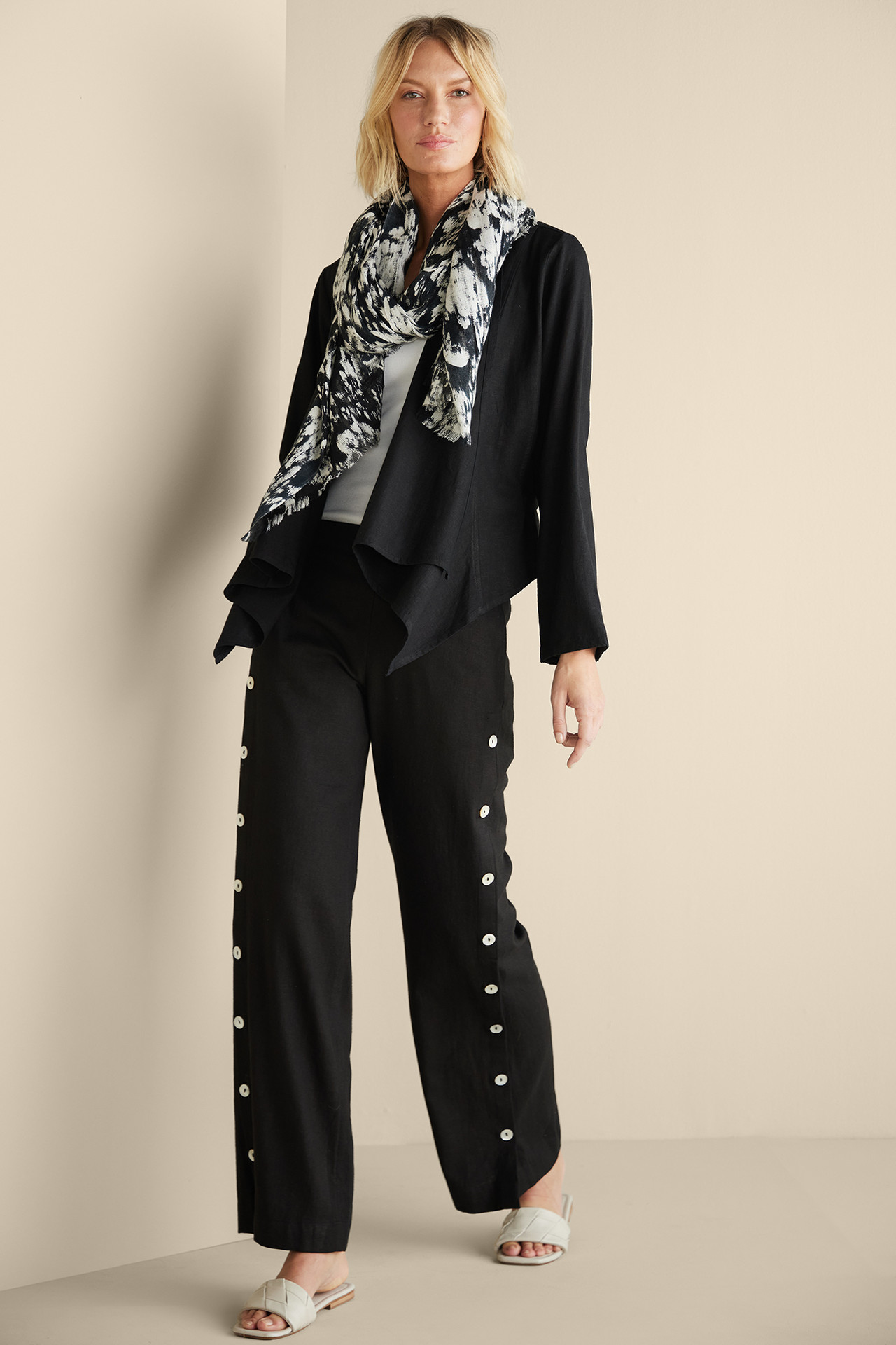 Sonoma Linen Blend Wide Leg Pants - Soft Surroundings Outlet