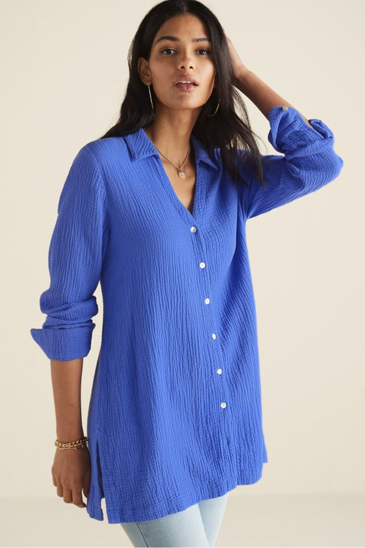 Escambia Gauze Tunic Shirt - Soft Surroundings Outlet