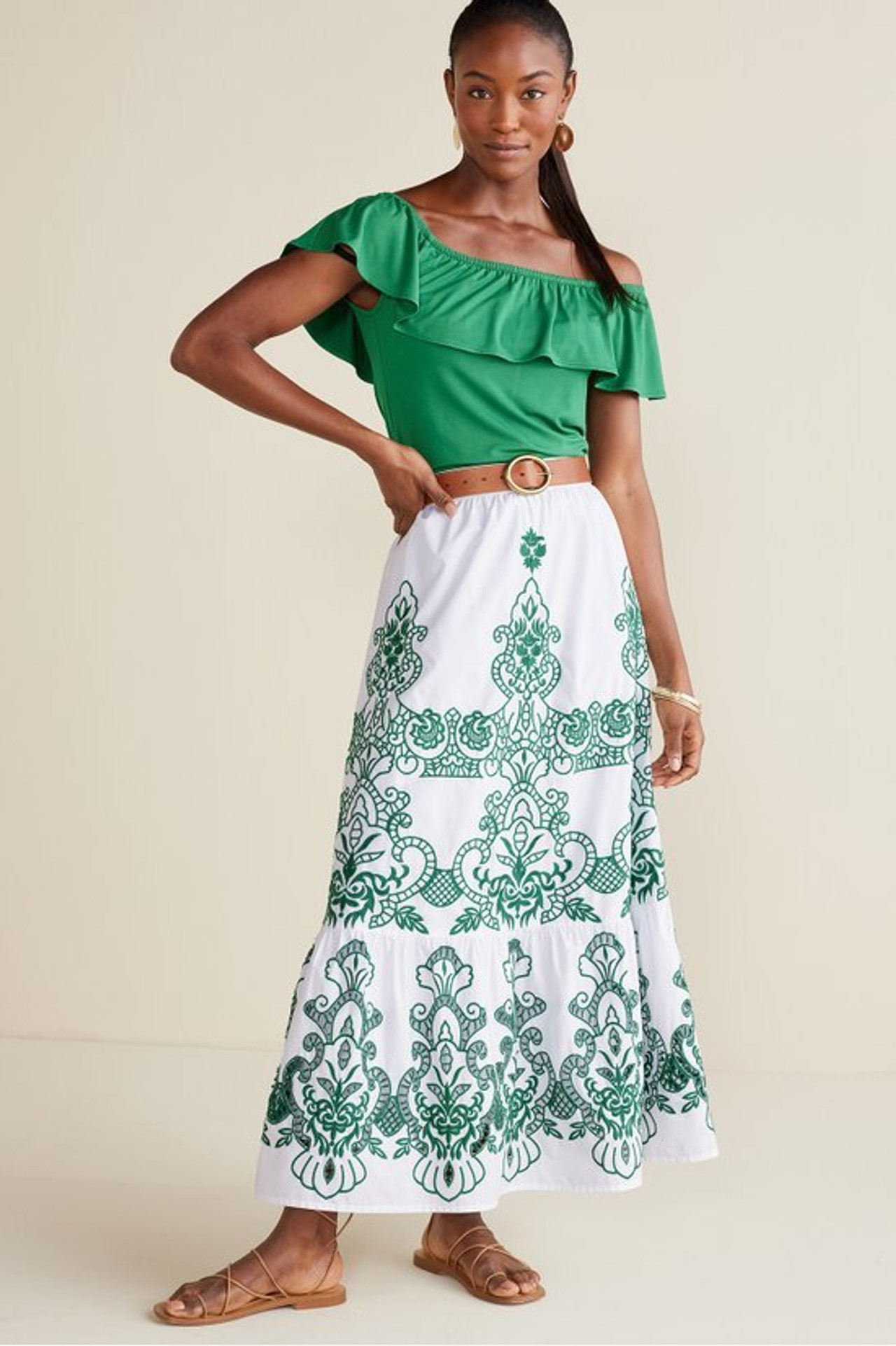 Ramona Embroidered Maxi Skirt - Soft Surroundings Outlet