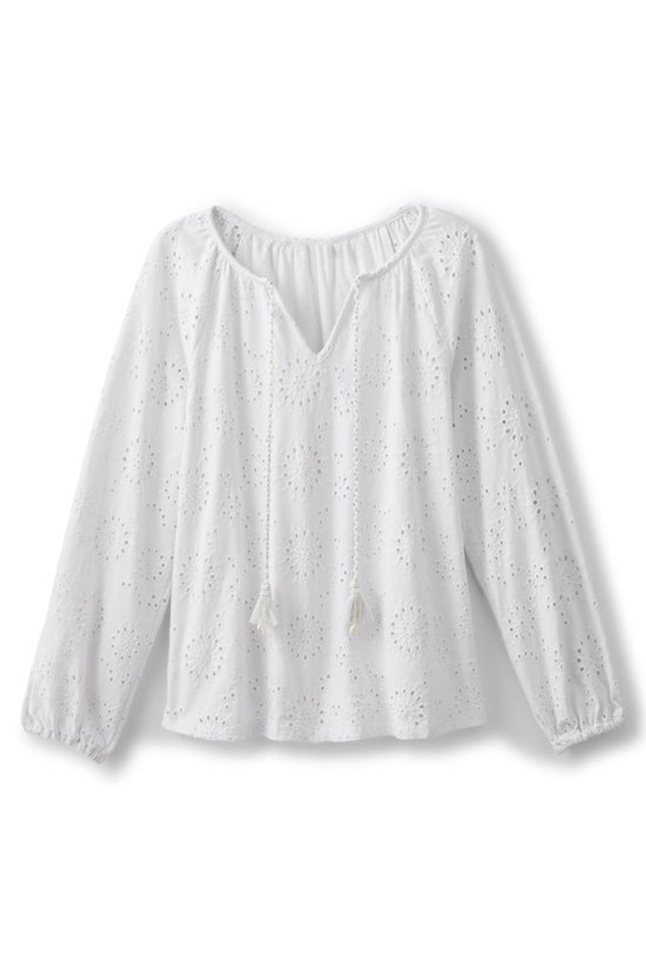 Rhiannon Eyelet Peasant Top - Soft Surroundings Outlet