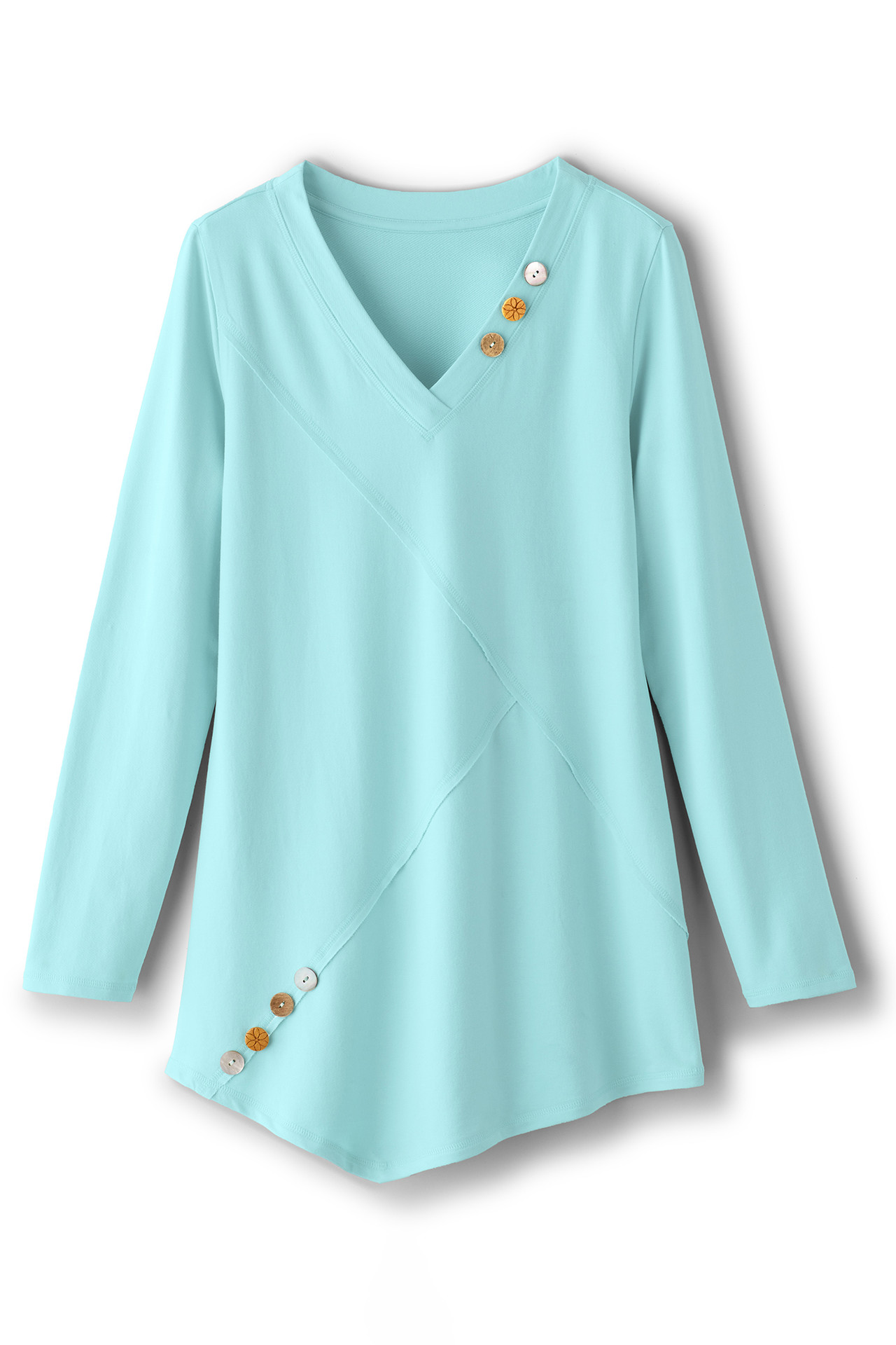 Dove French Terry Asymmetrical Tunic - Soft Surroundings Outlet