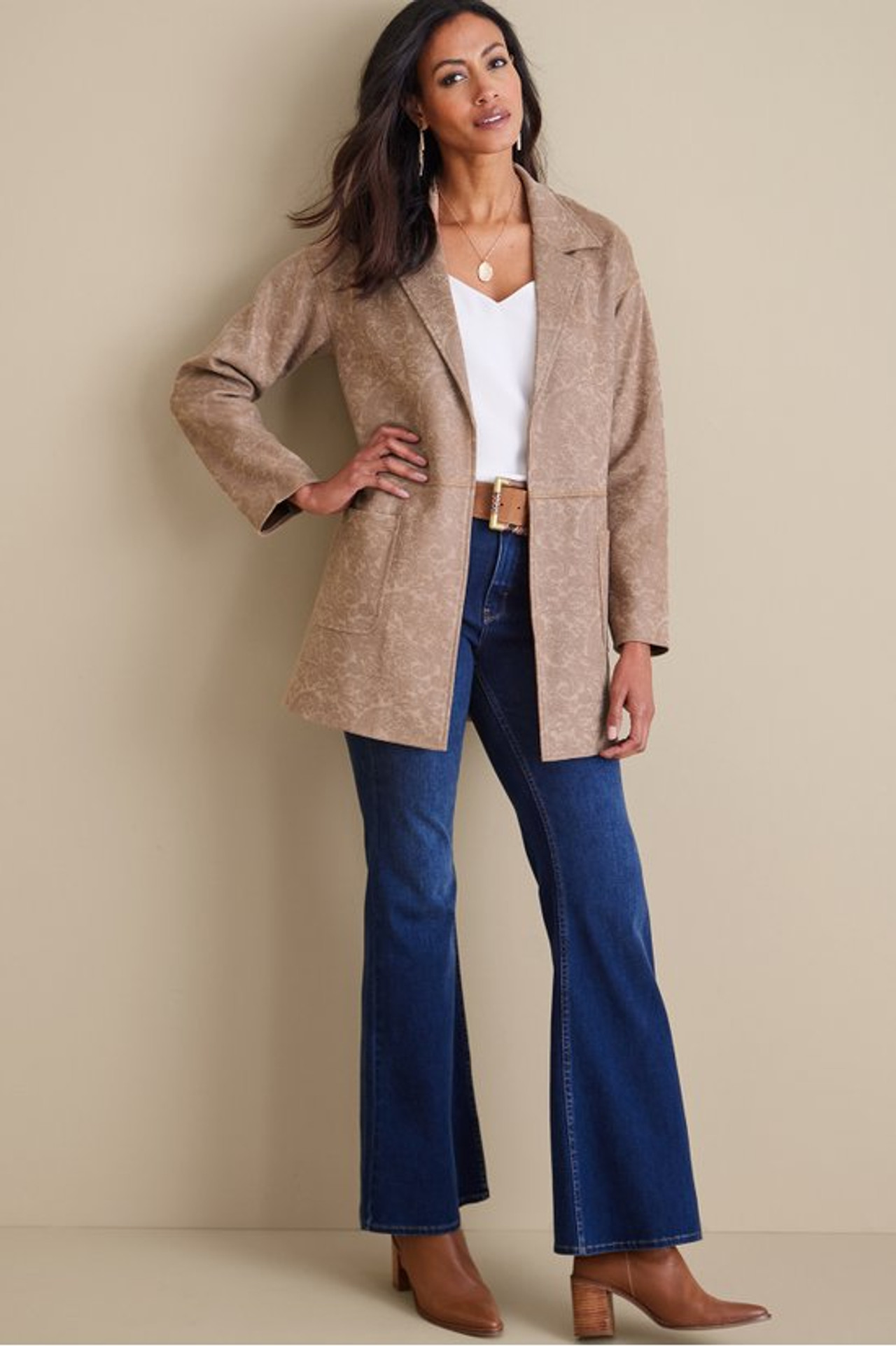Malika Faux Suede Jacket - Soft Surroundings Outlet